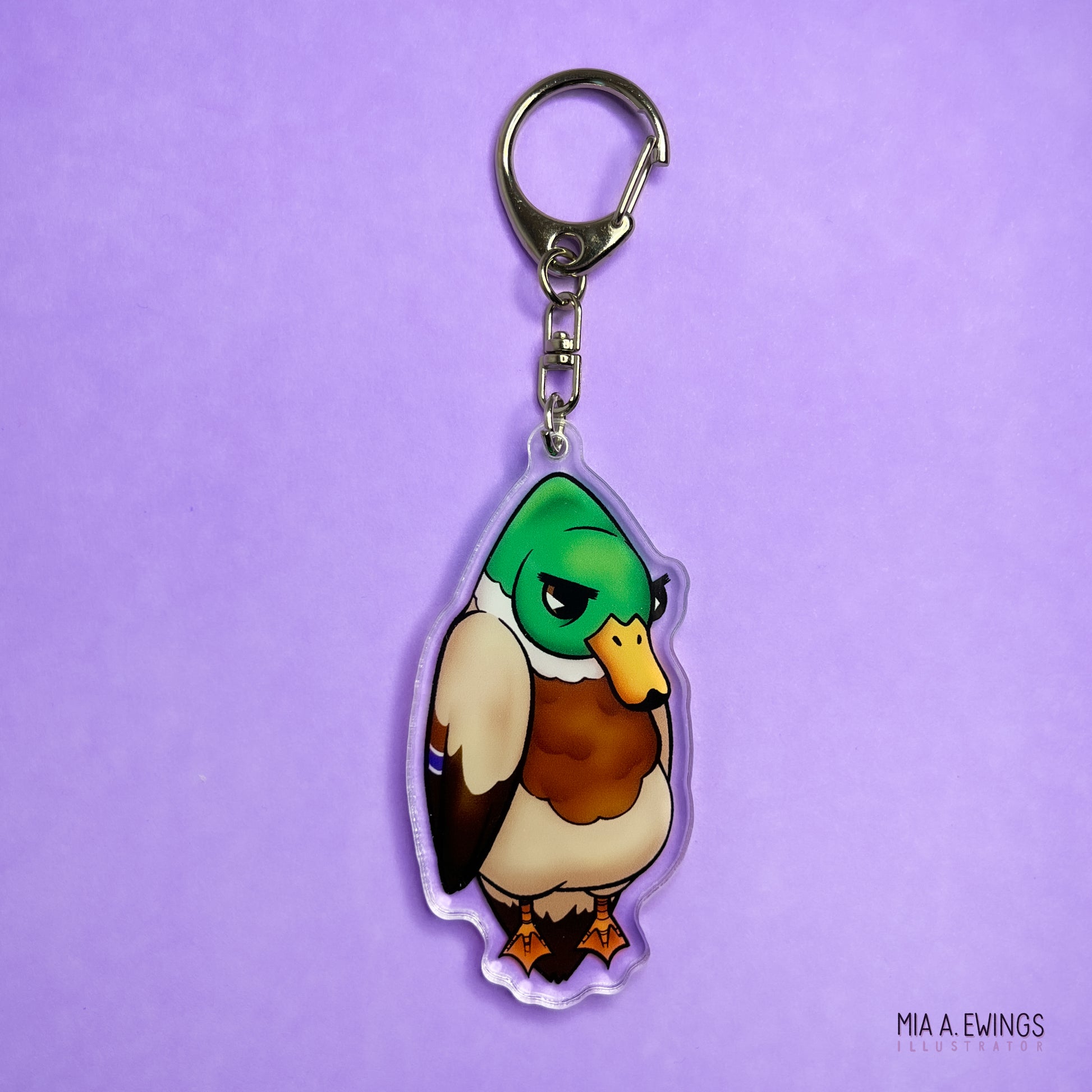 Hanging duck keychain
