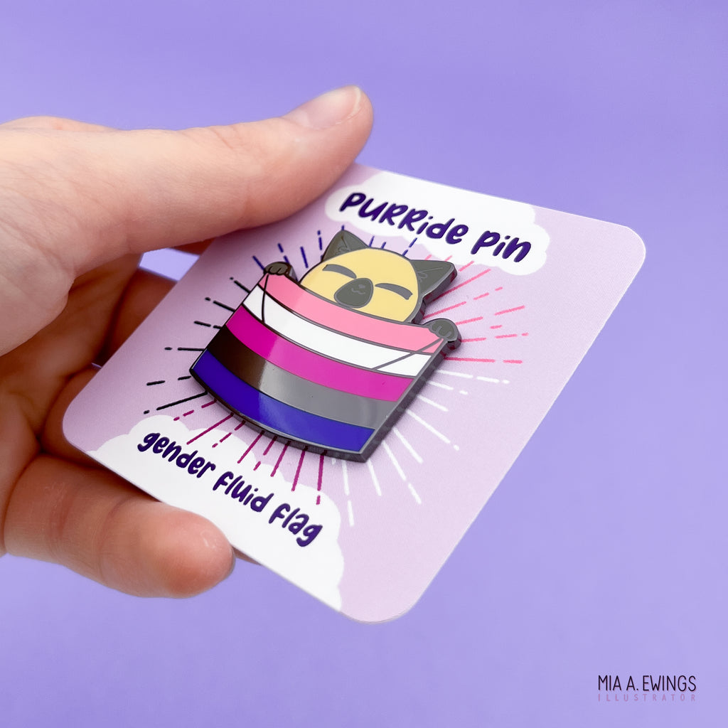Gender fluid PURRide pin