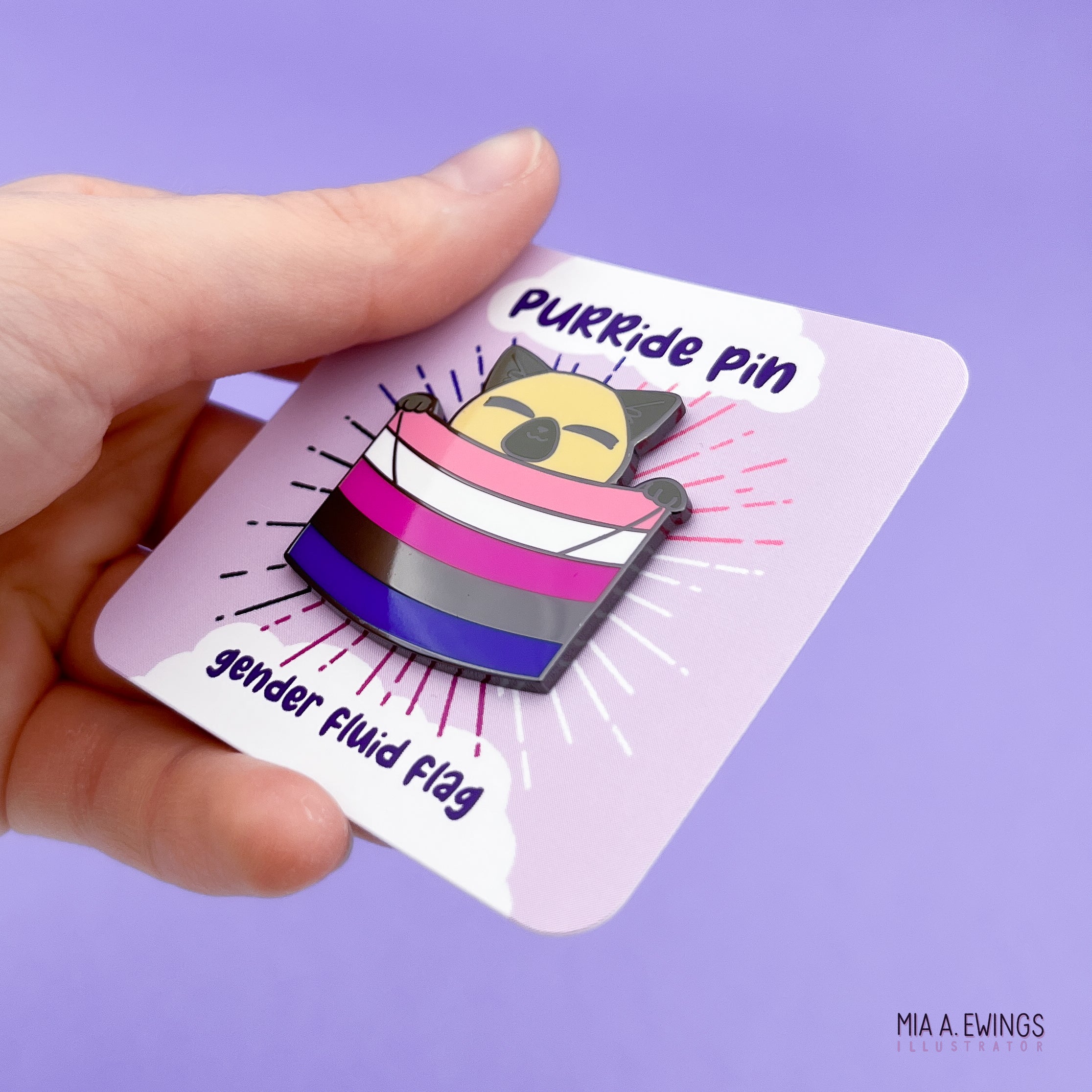 Gender fluid PURRide pin