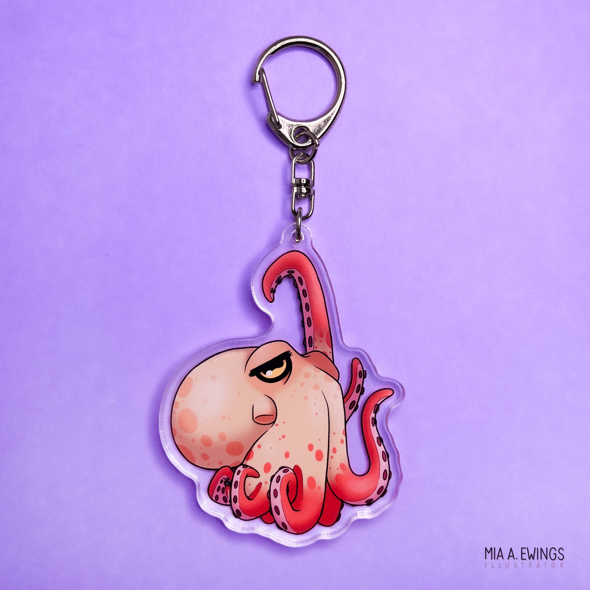 Hanging octopus Acrylic Keychain
