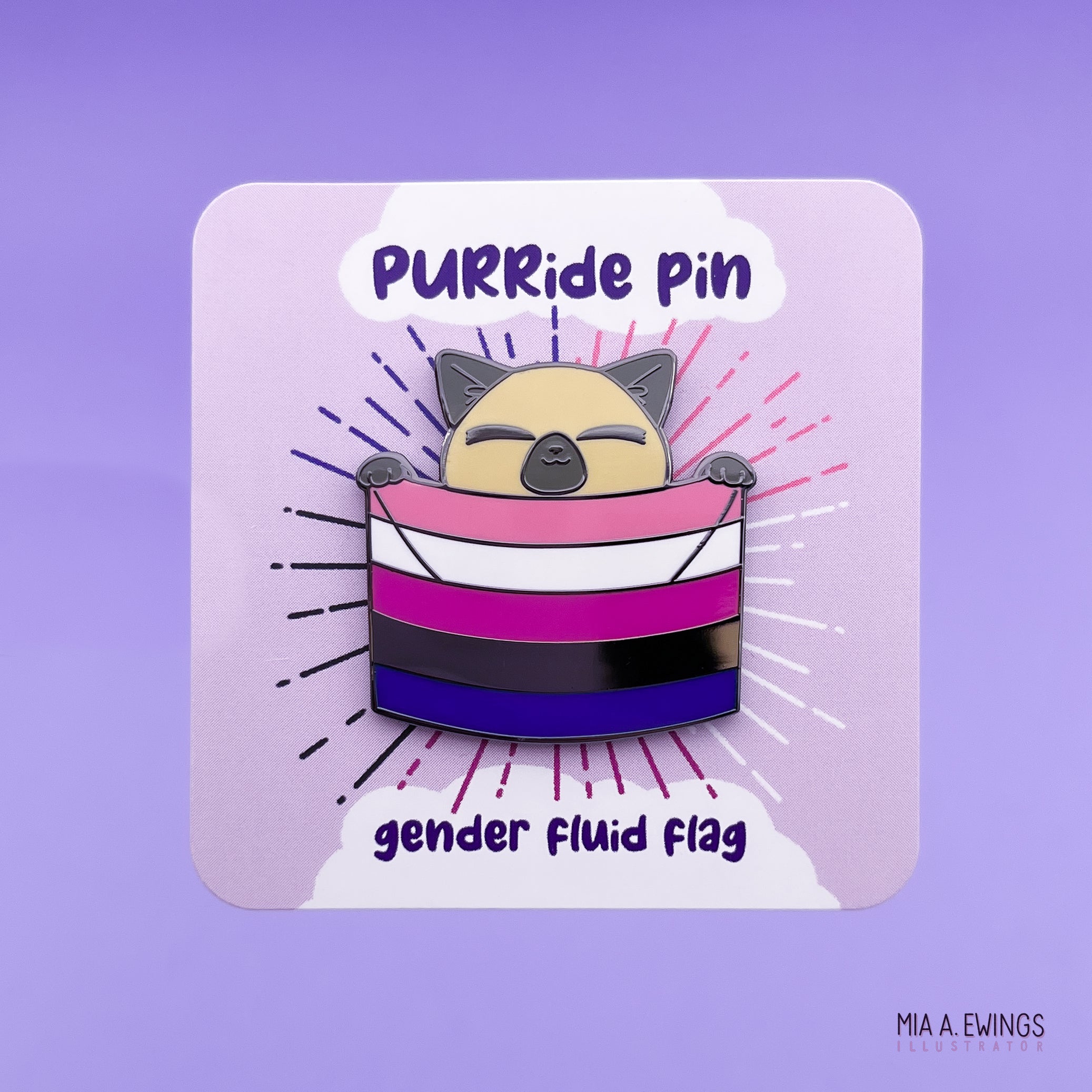 Gender fluid PURRide pin