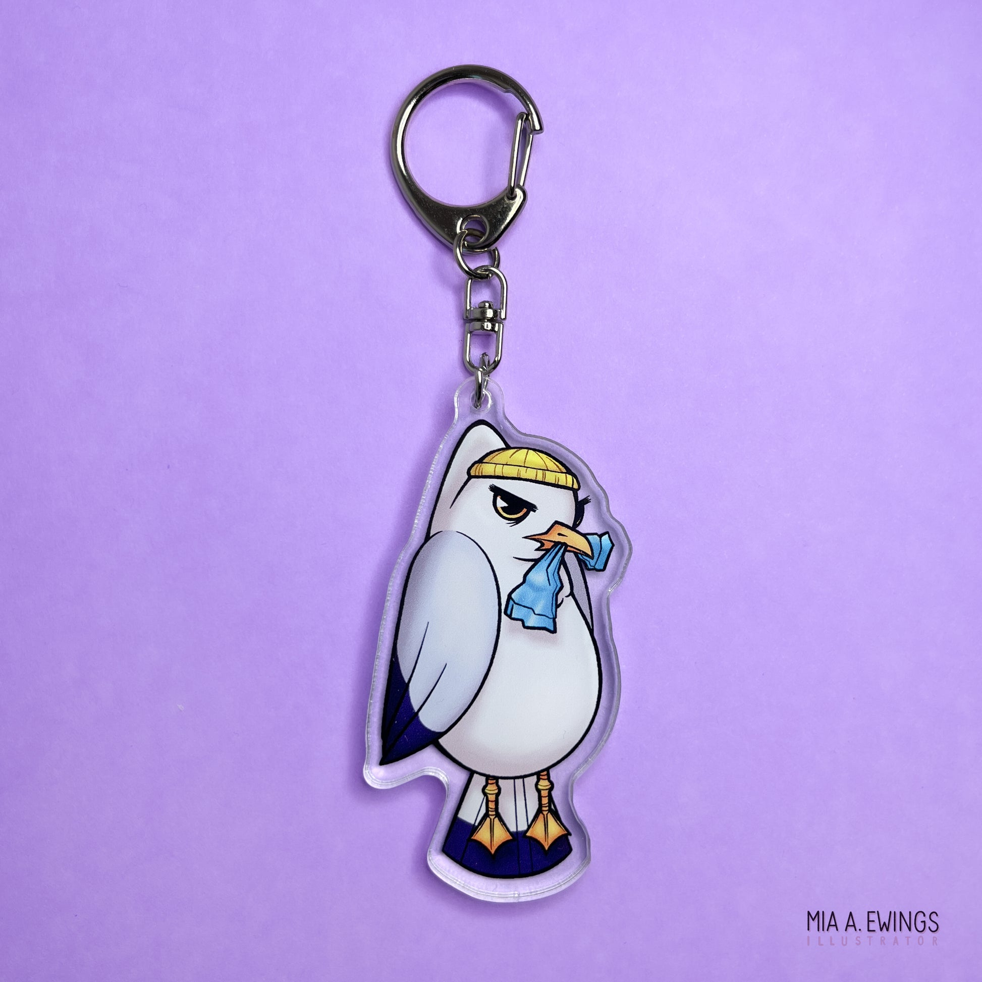 Hanging seagull keychain