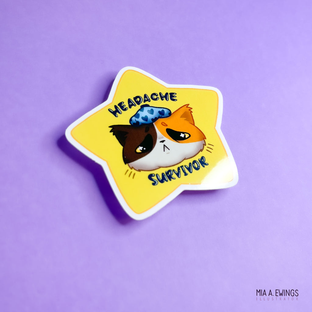 "Headache survivor" Klistremerke