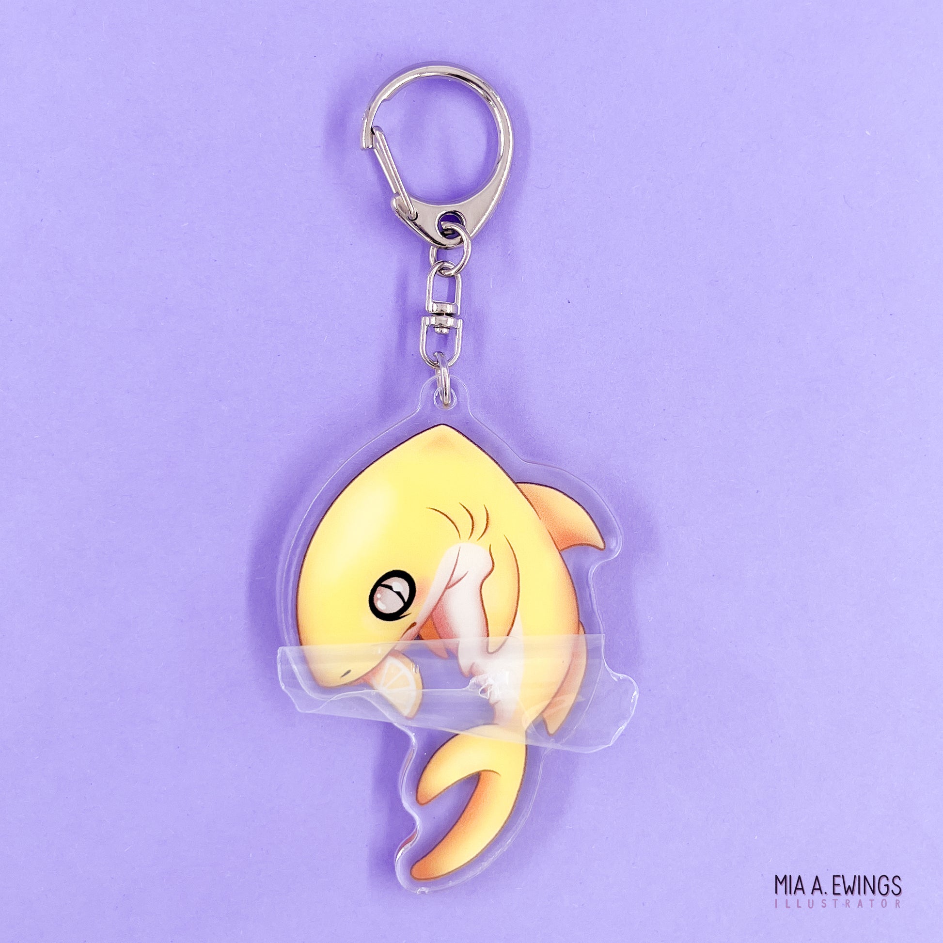 Hanging Lemon Shark Acrylic Keychain