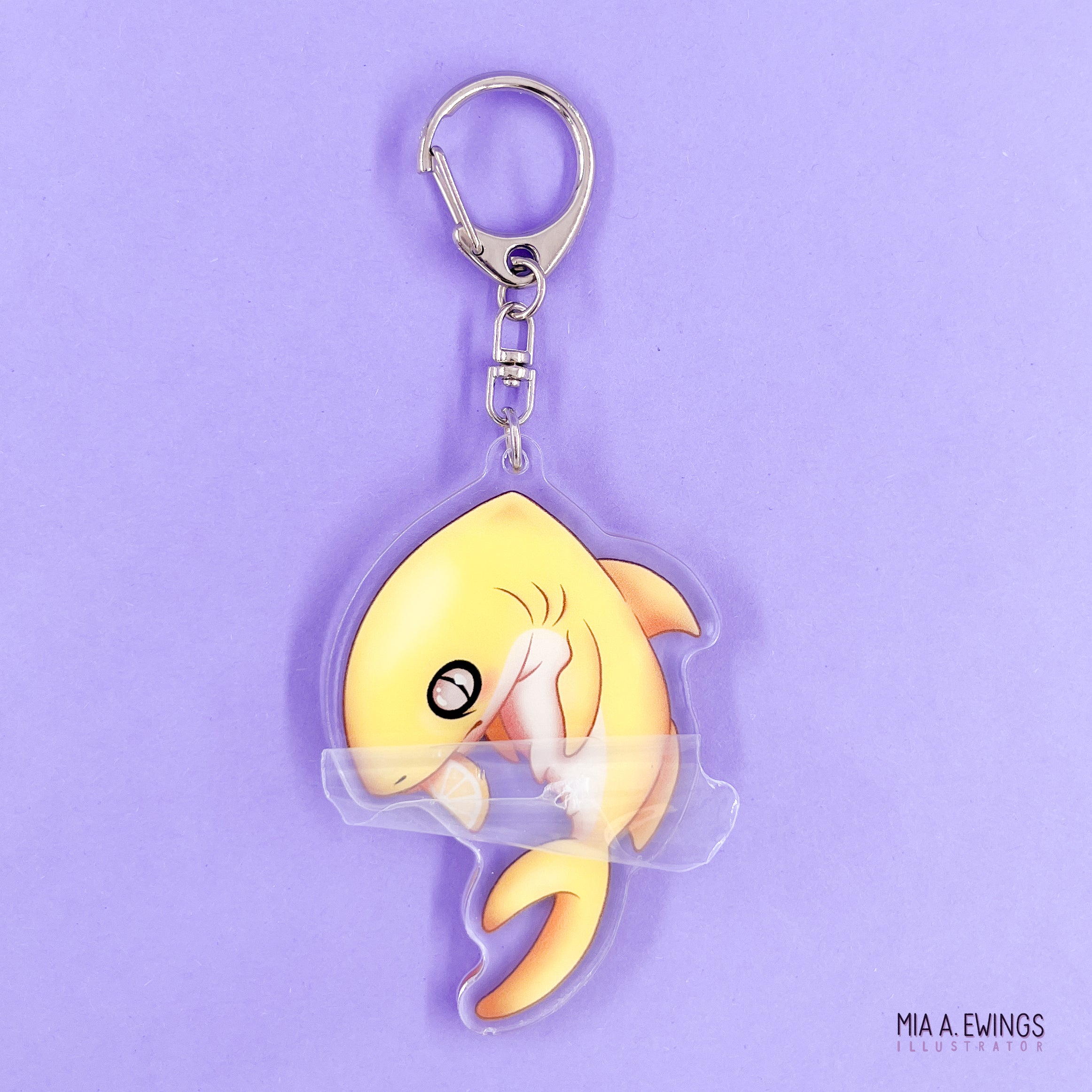 Lemon Shark Grumpy Hanging Keychain