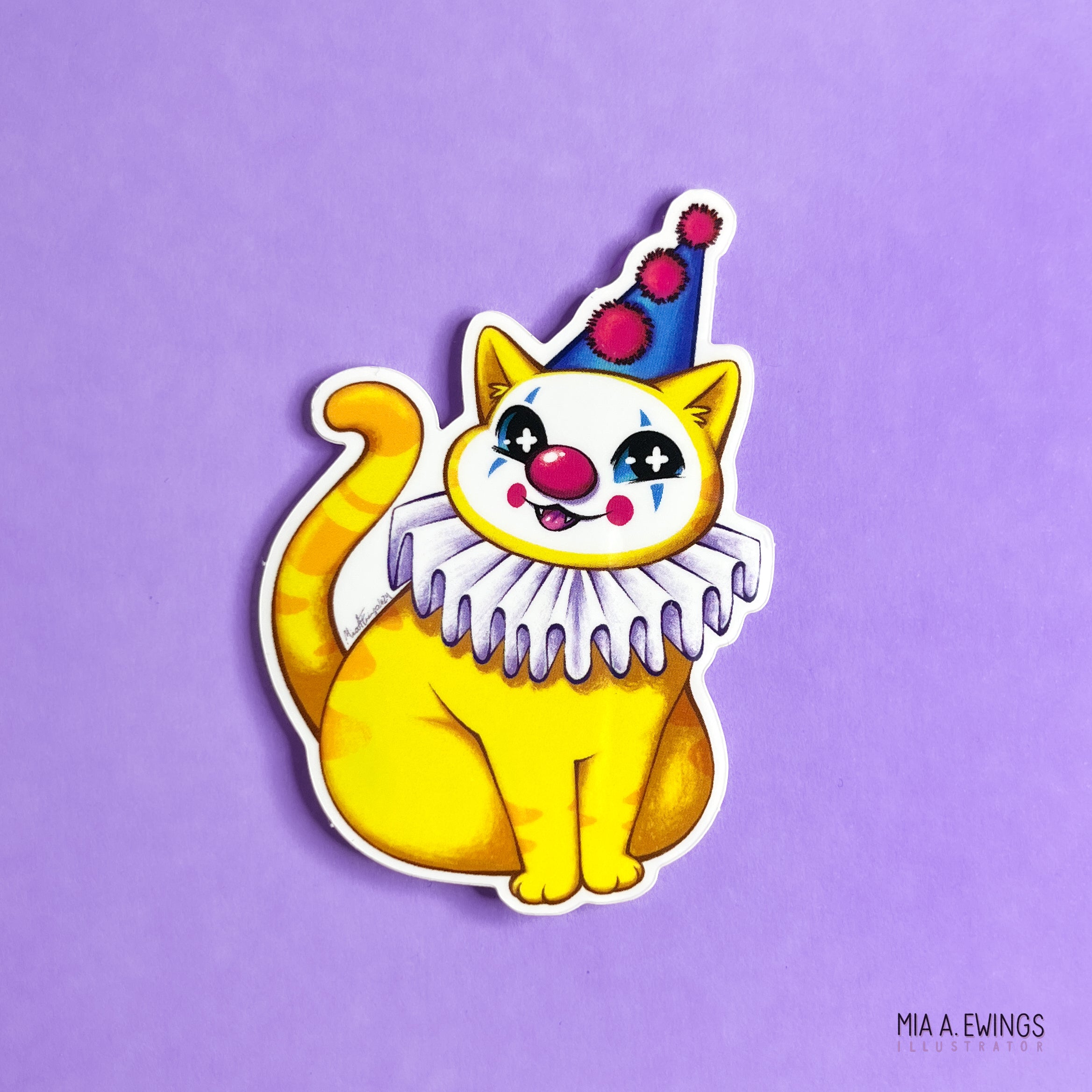 Clown kitty sticker