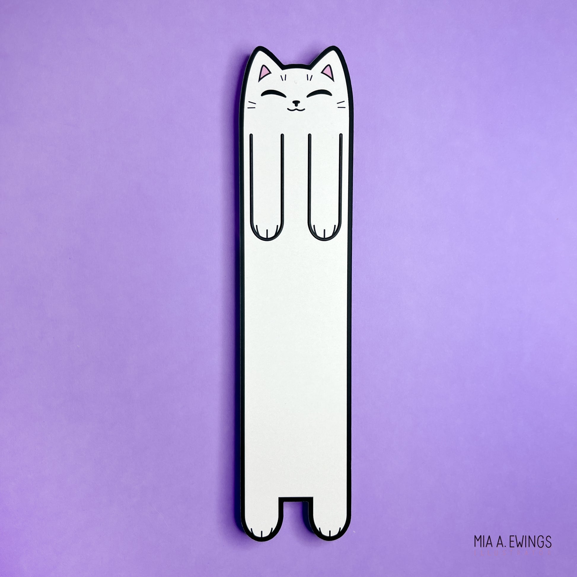 White kitty bookmark