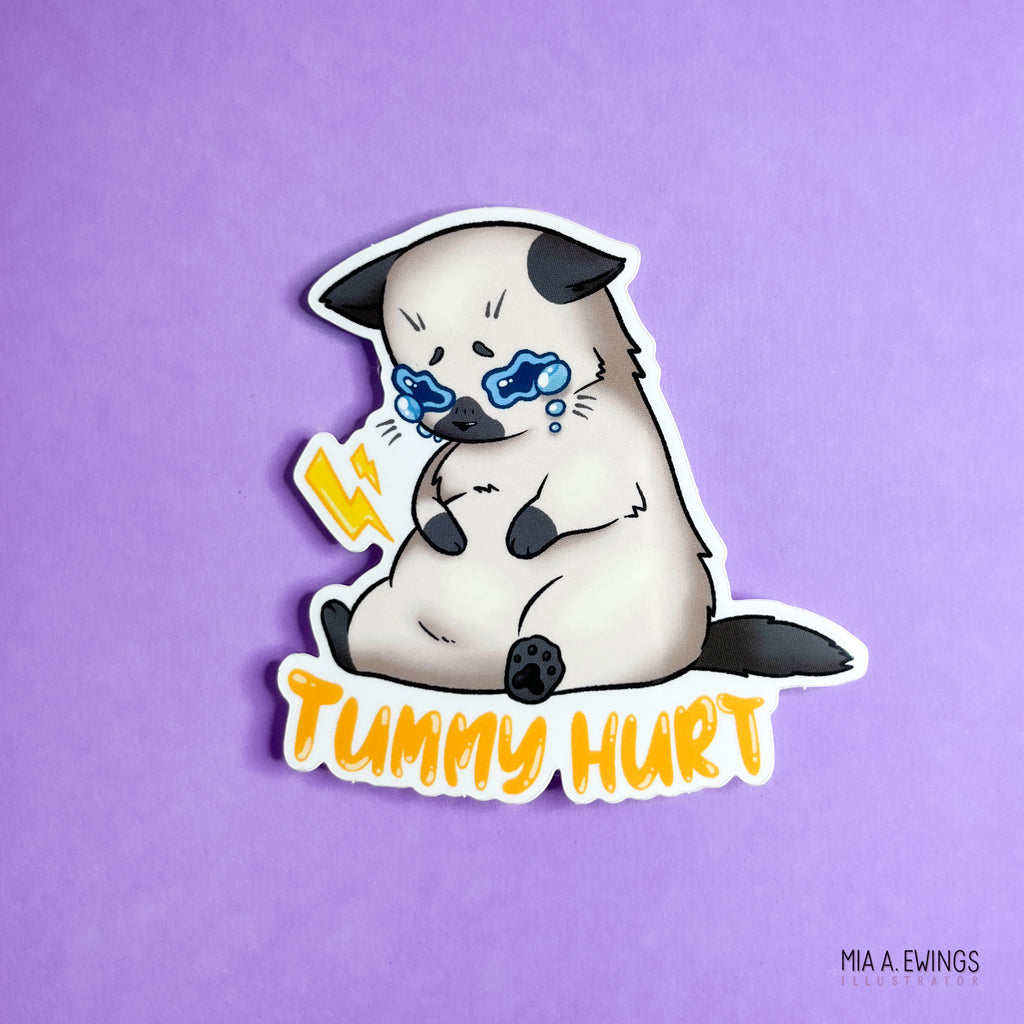 "Tummy Hurt" Klistremerke