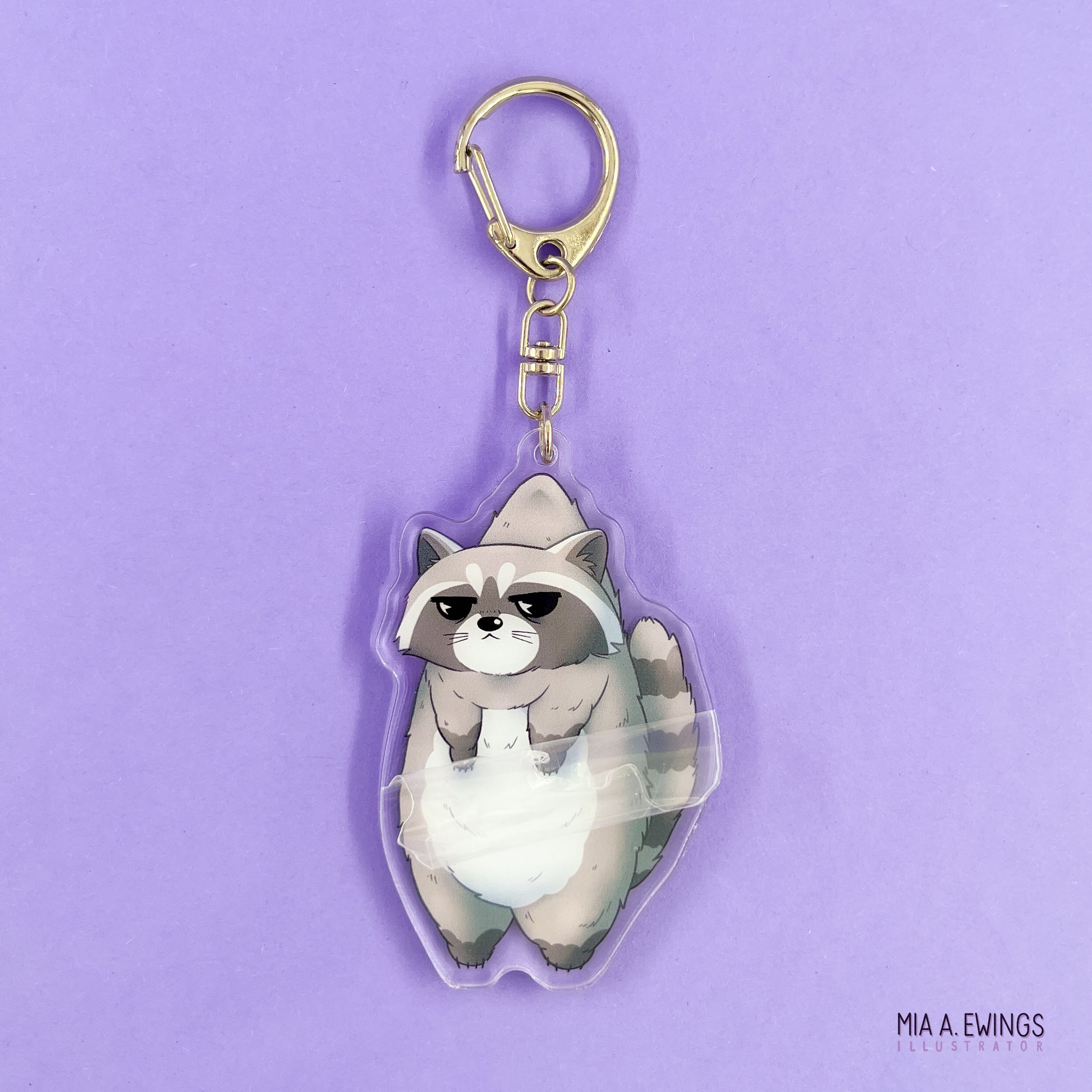 Hanging Raccoon Acrylic Keychain