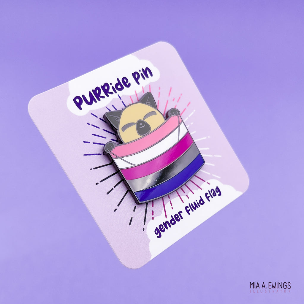 Gender fluid PURRide pin
