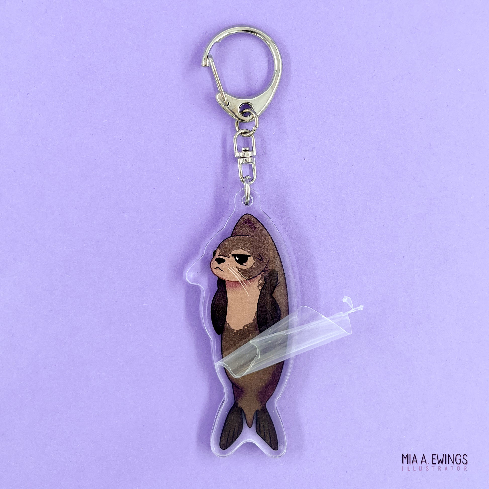 Hanging Sea Lion Acrylic Keychain