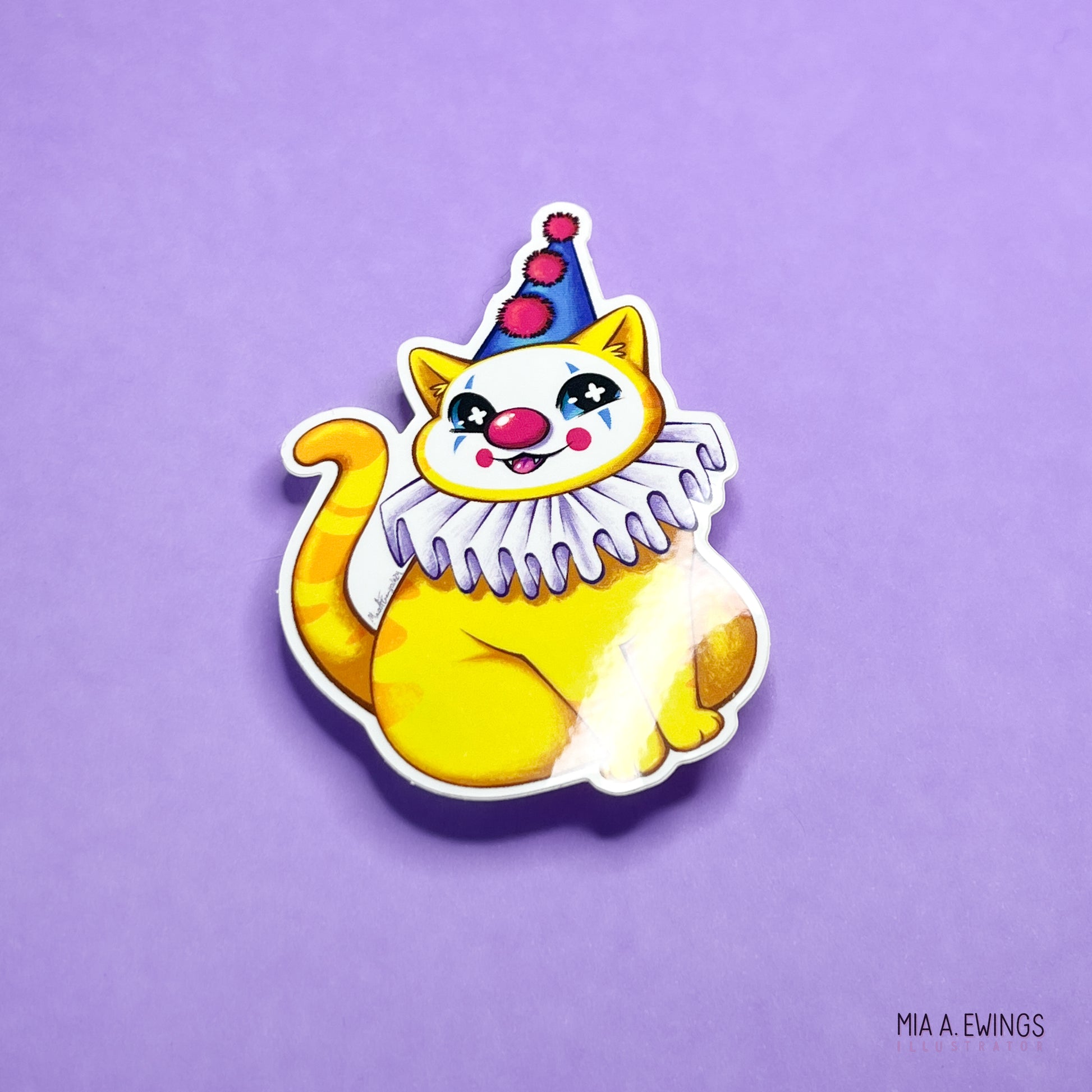 Clown kitty sticker