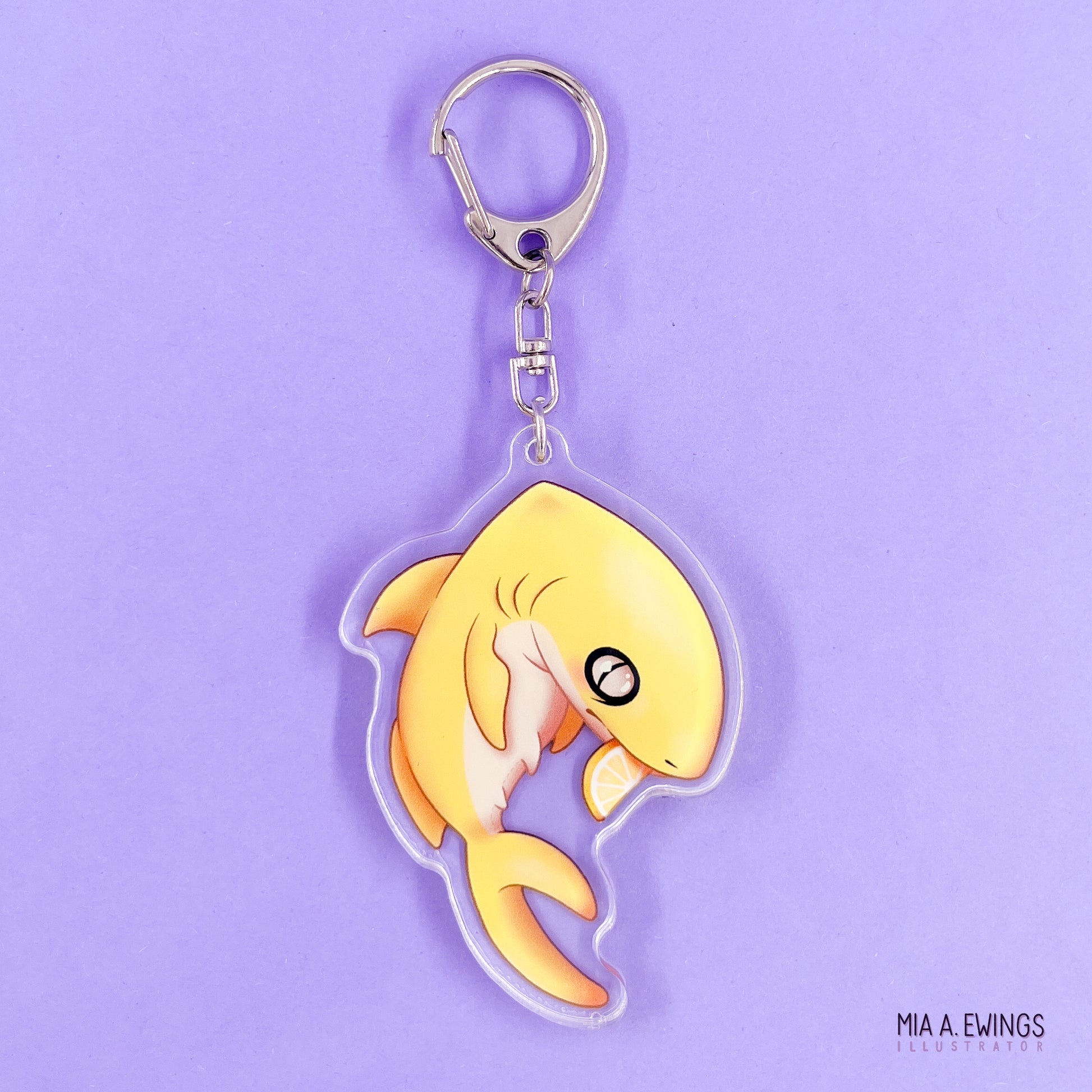 Hanging Lemon Shark Acrylic Keychain