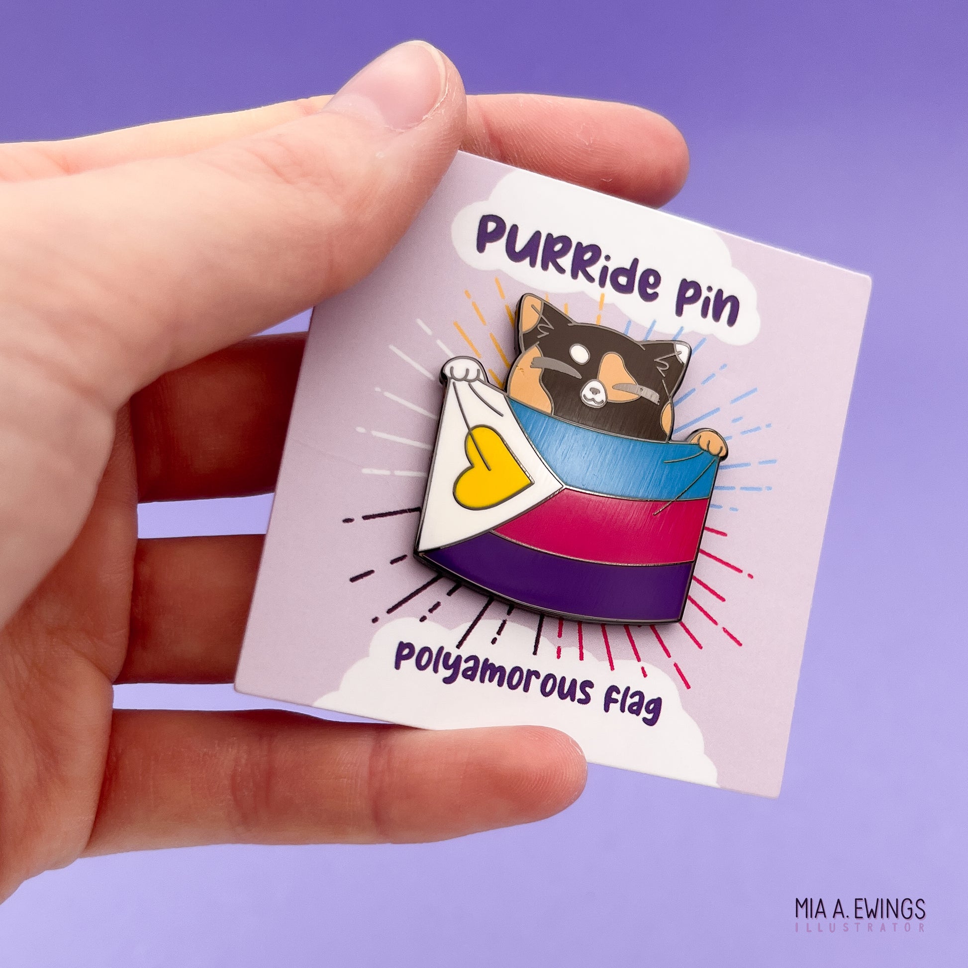 Polyamorous PURRide pin
