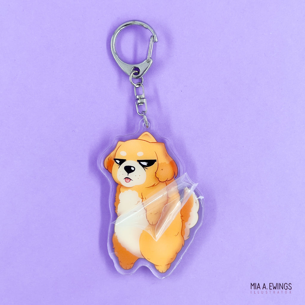 Hanging Dog Acrylic Keychain
