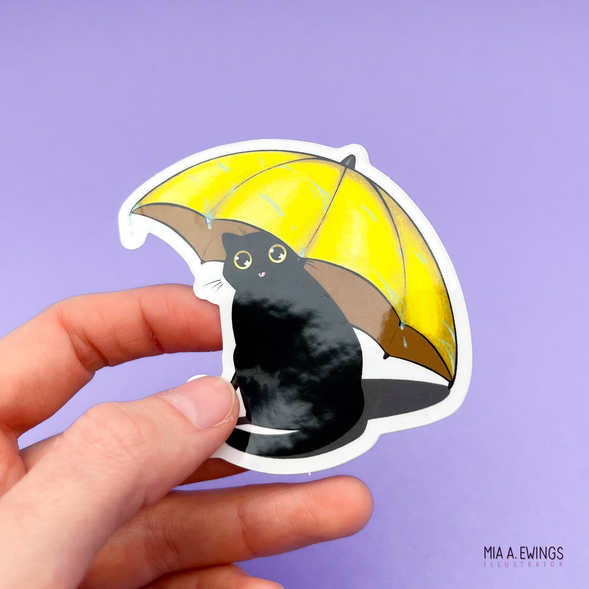 Rain cat sticker