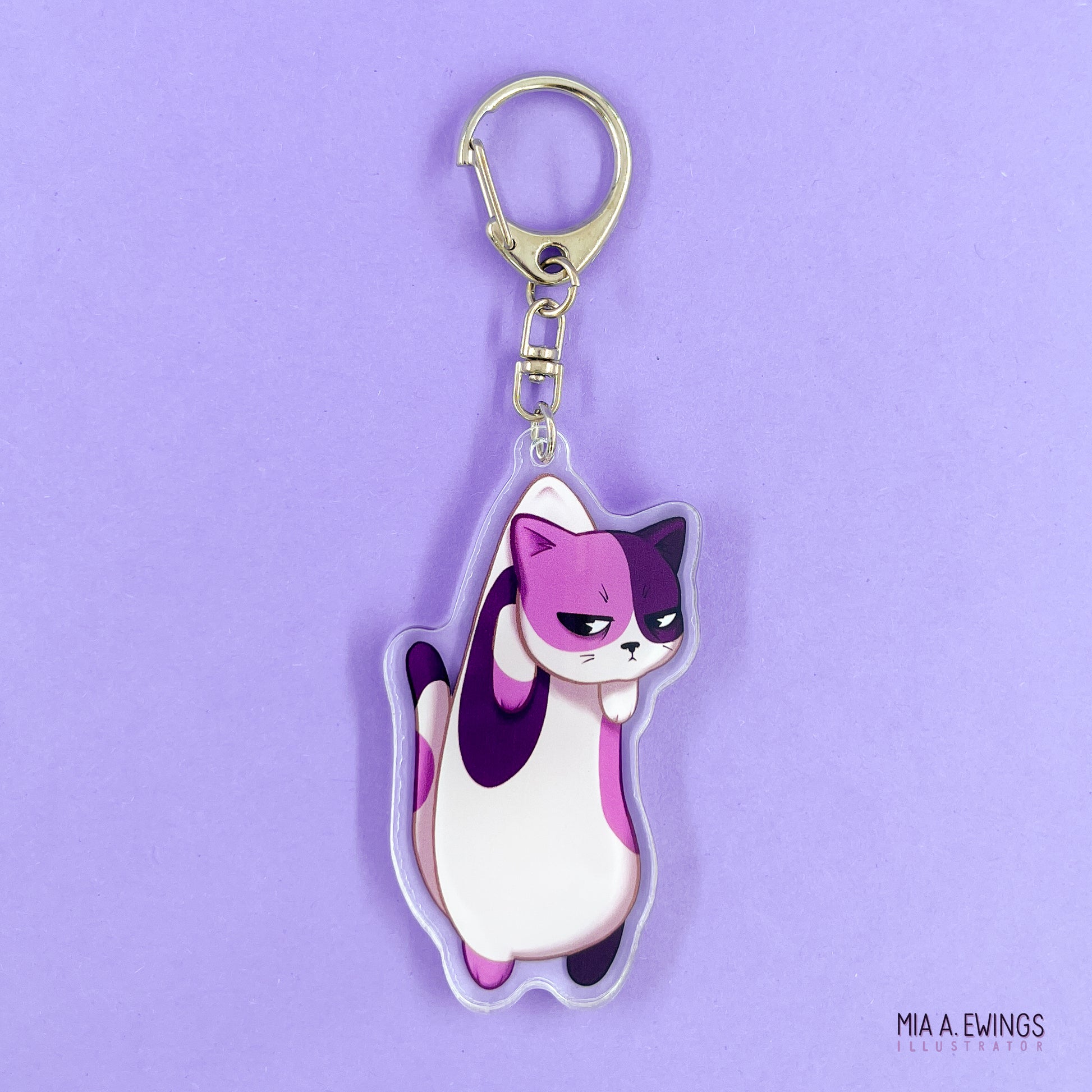 Hanging Cat Acrylic Keychain
