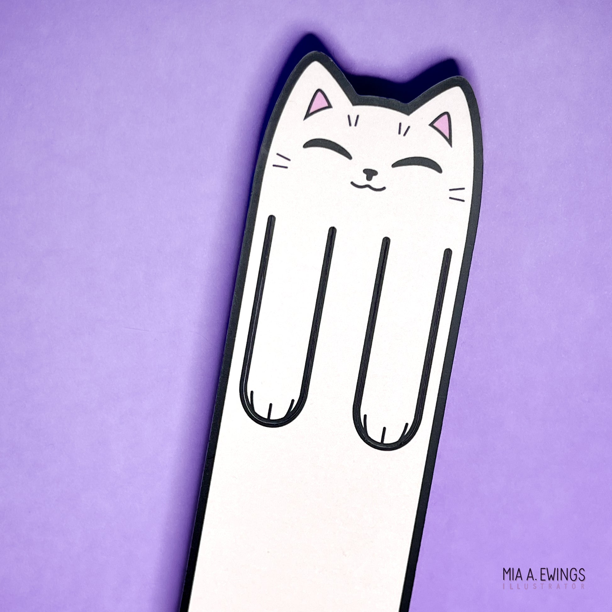 White kitty bookmark