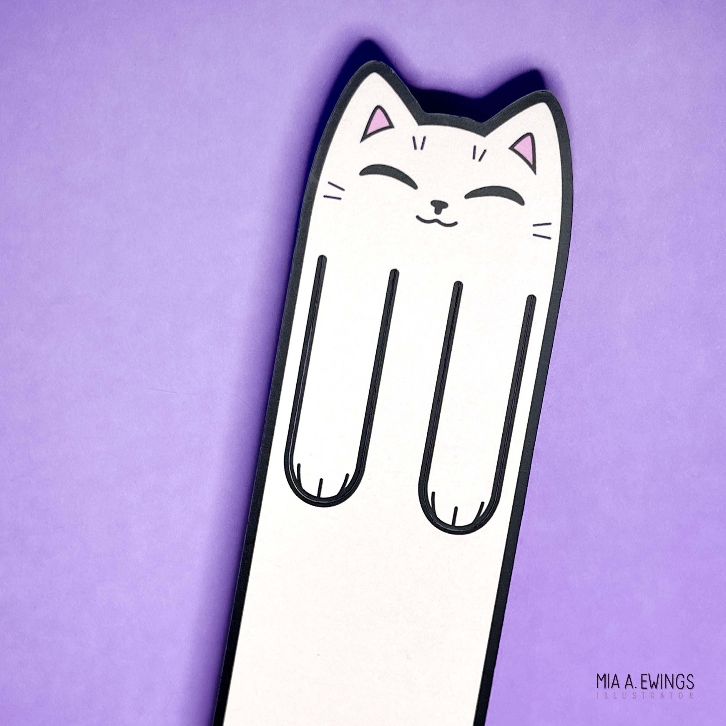 White kitty bookmark