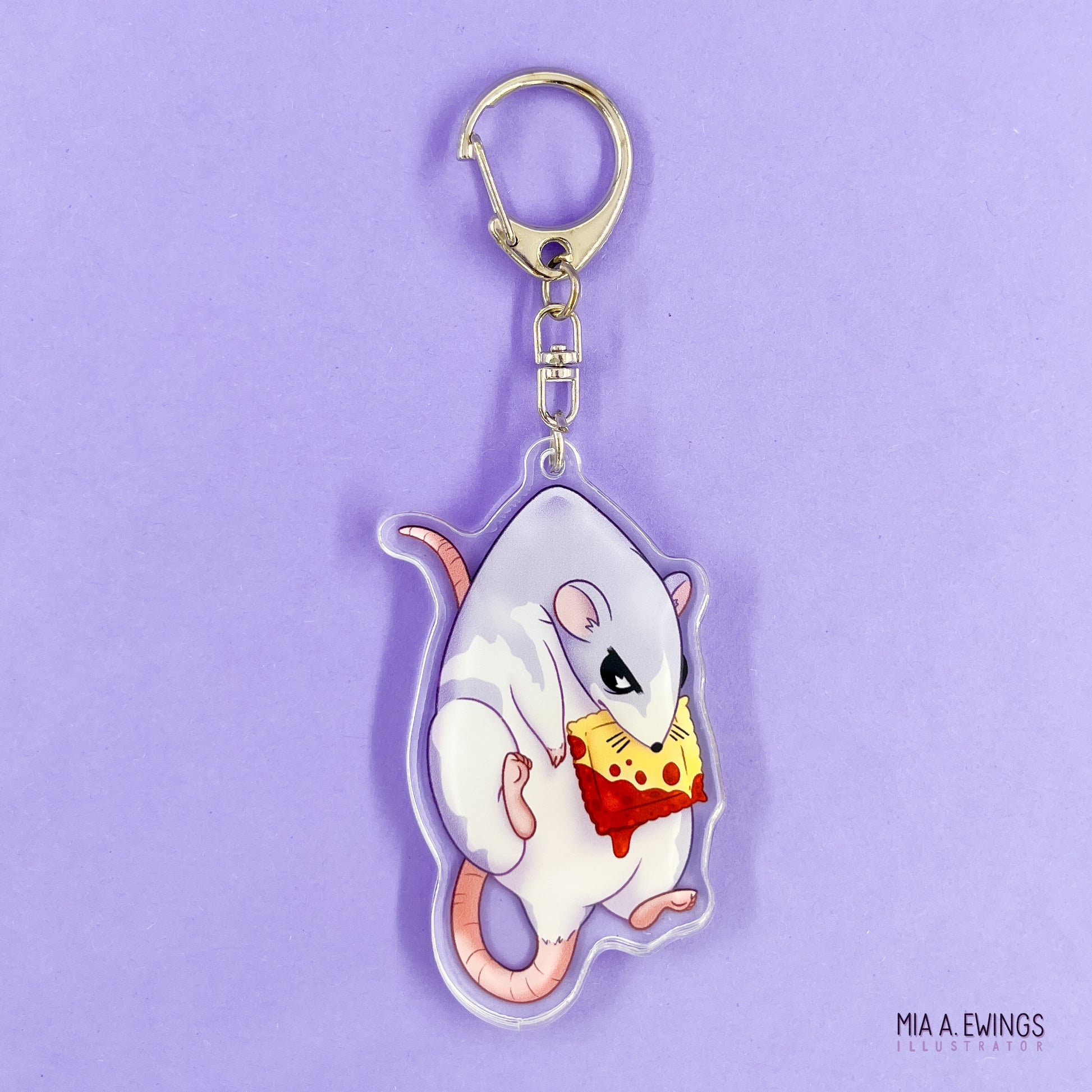 Hanging Rat Acrylic Keychain