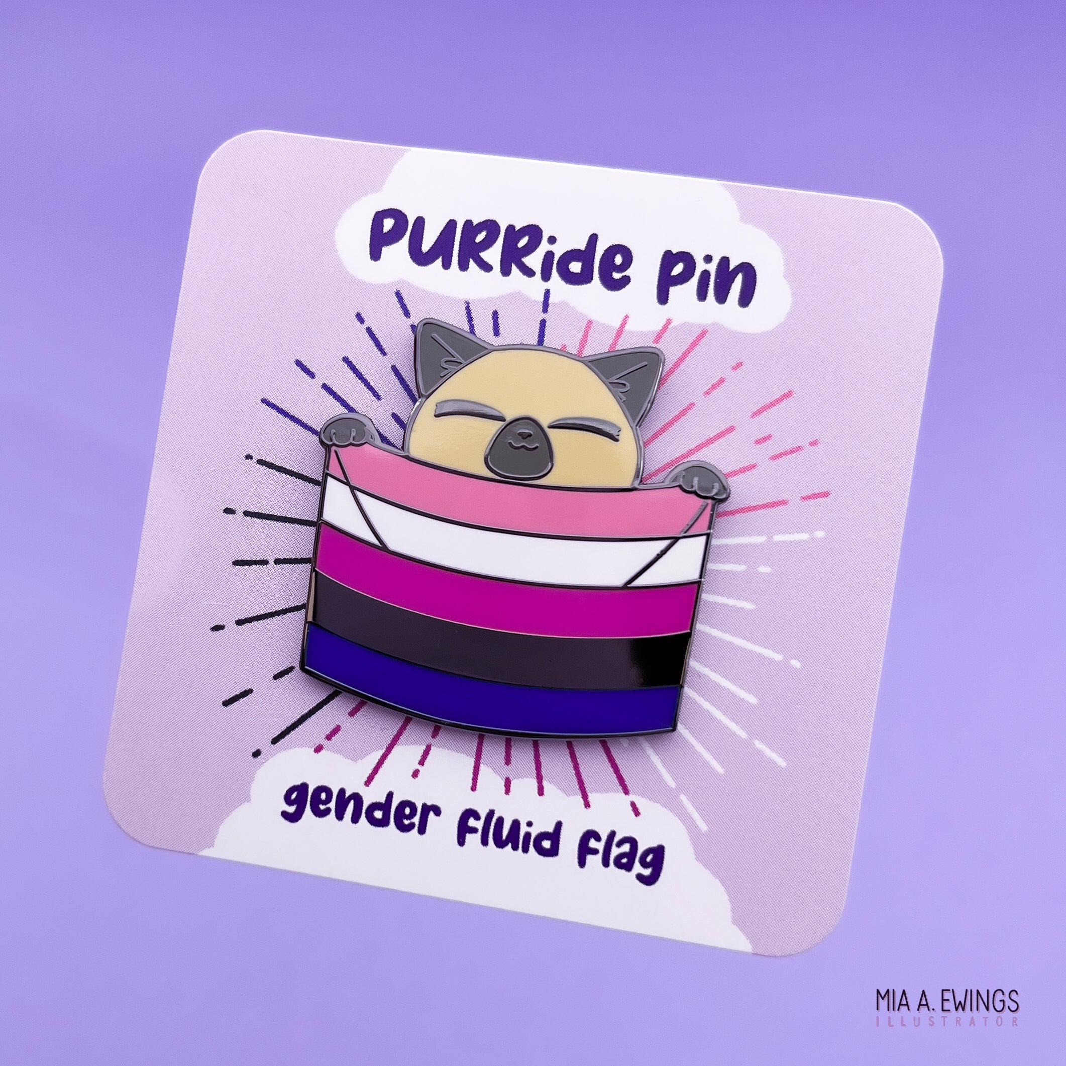 Gender fluid PURRide pin