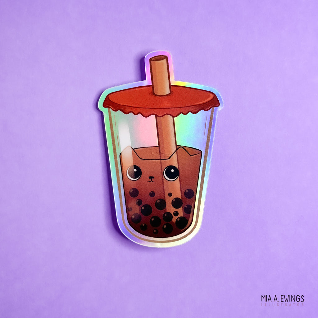 Boba cat sticker
