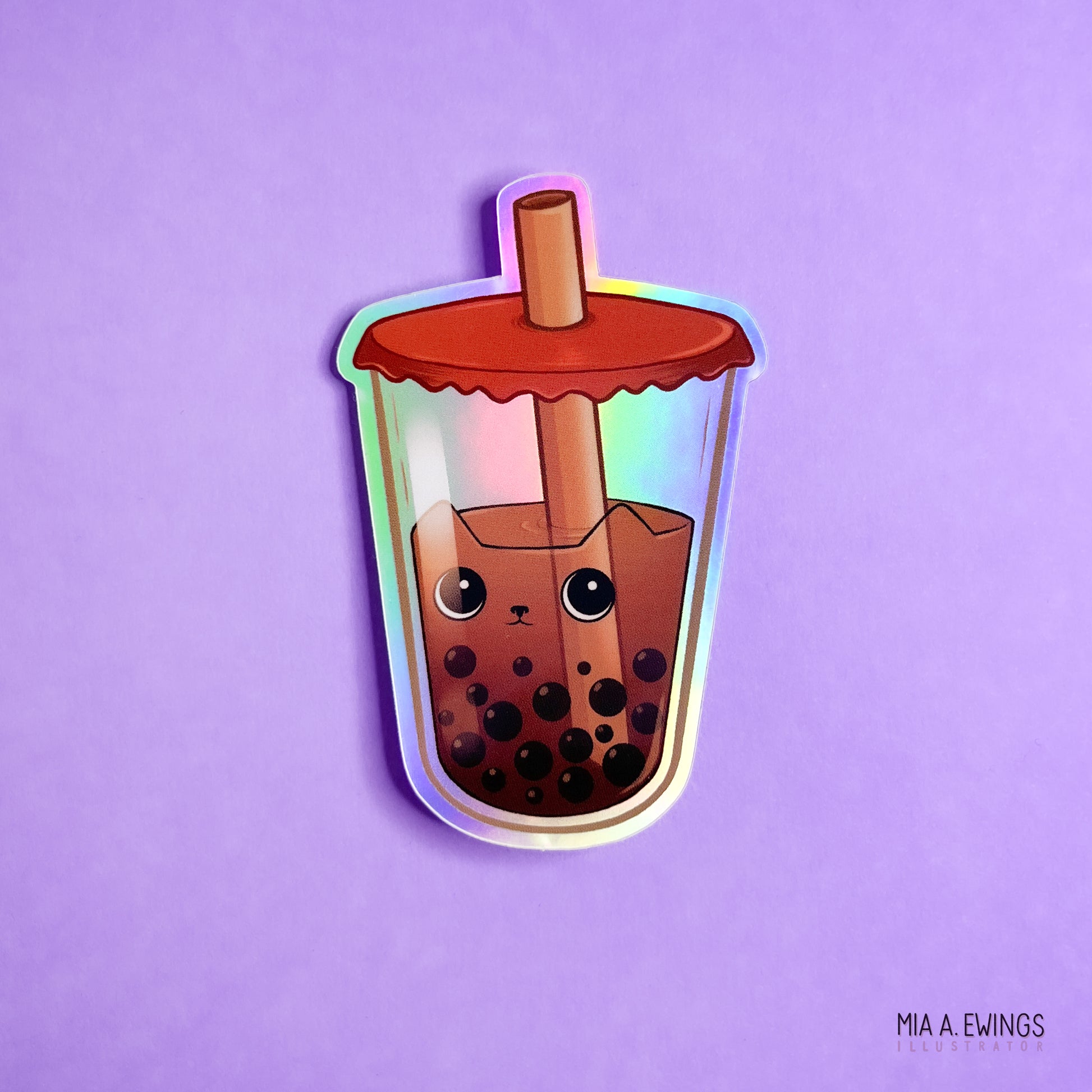 Boba cat sticker
