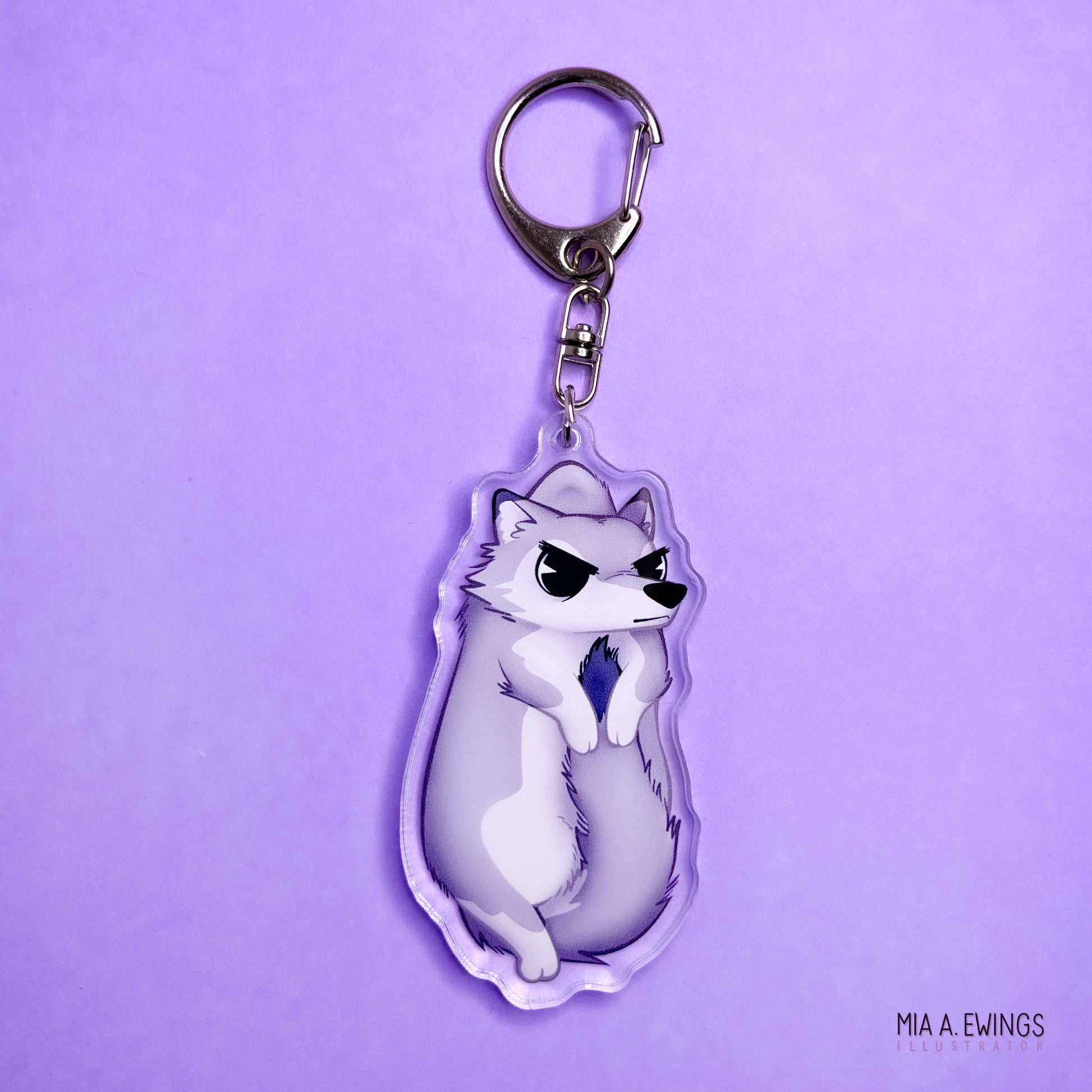 Hanging Wolf Acrylic Keychain