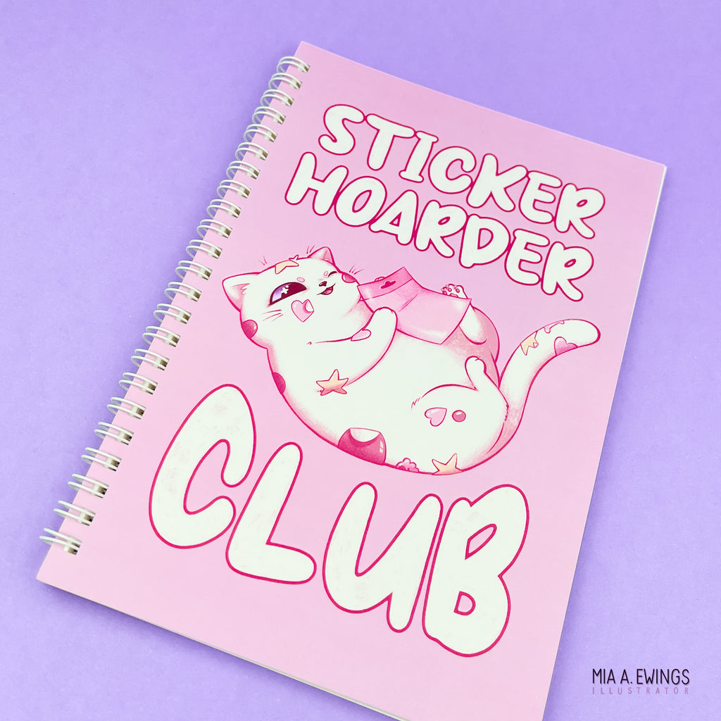 Pink Sticker Hoarder Club sticker book