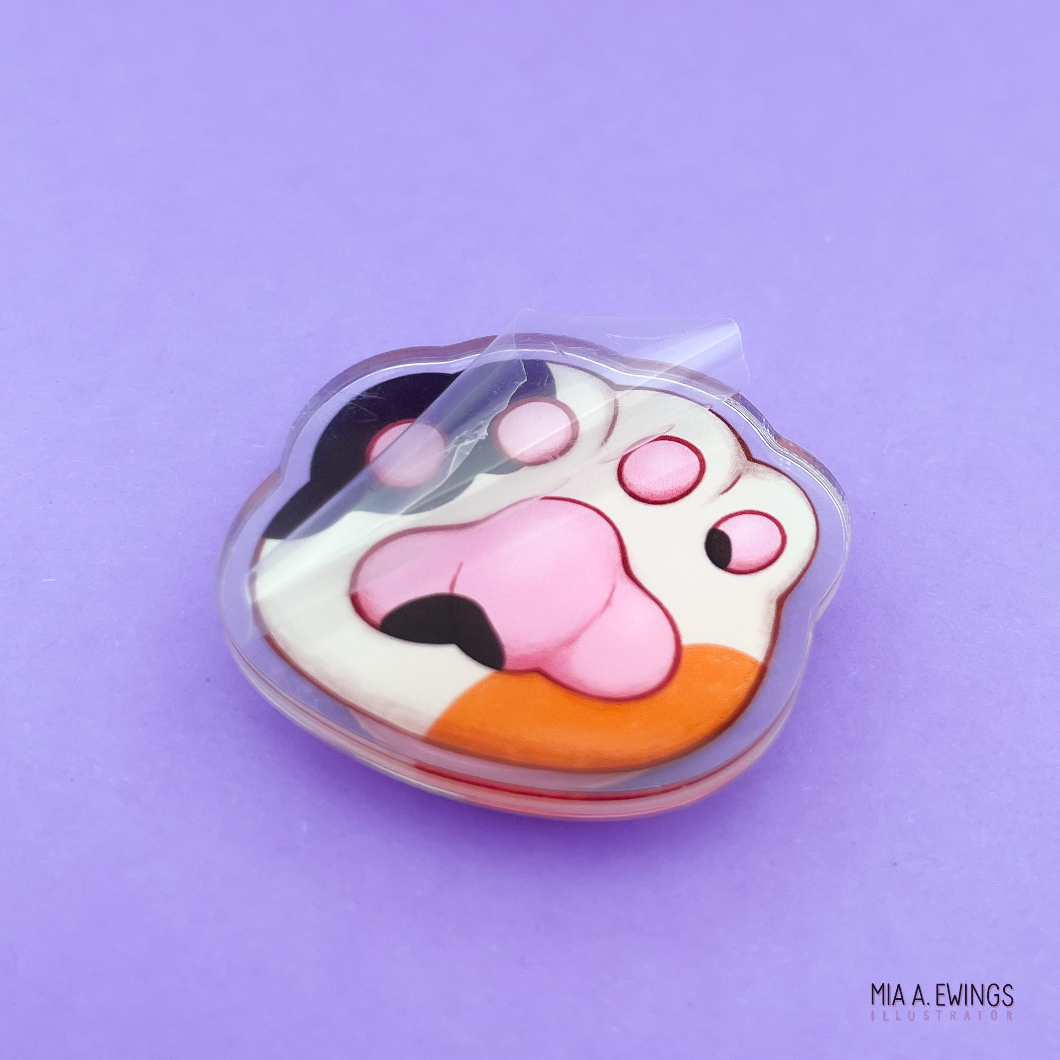 Calico paw phone grip