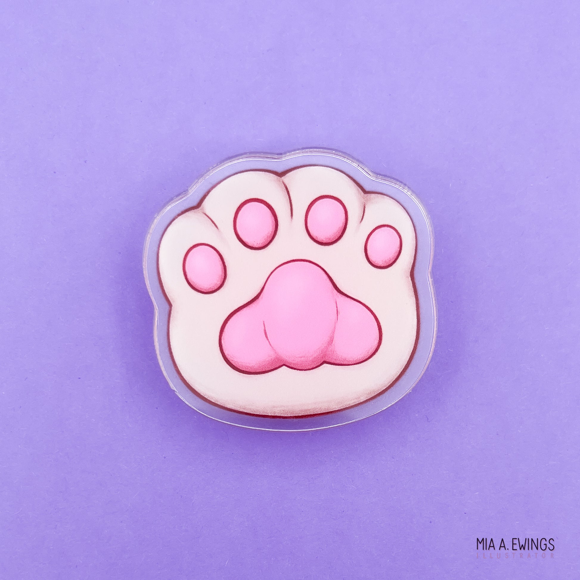 White paw phone grip