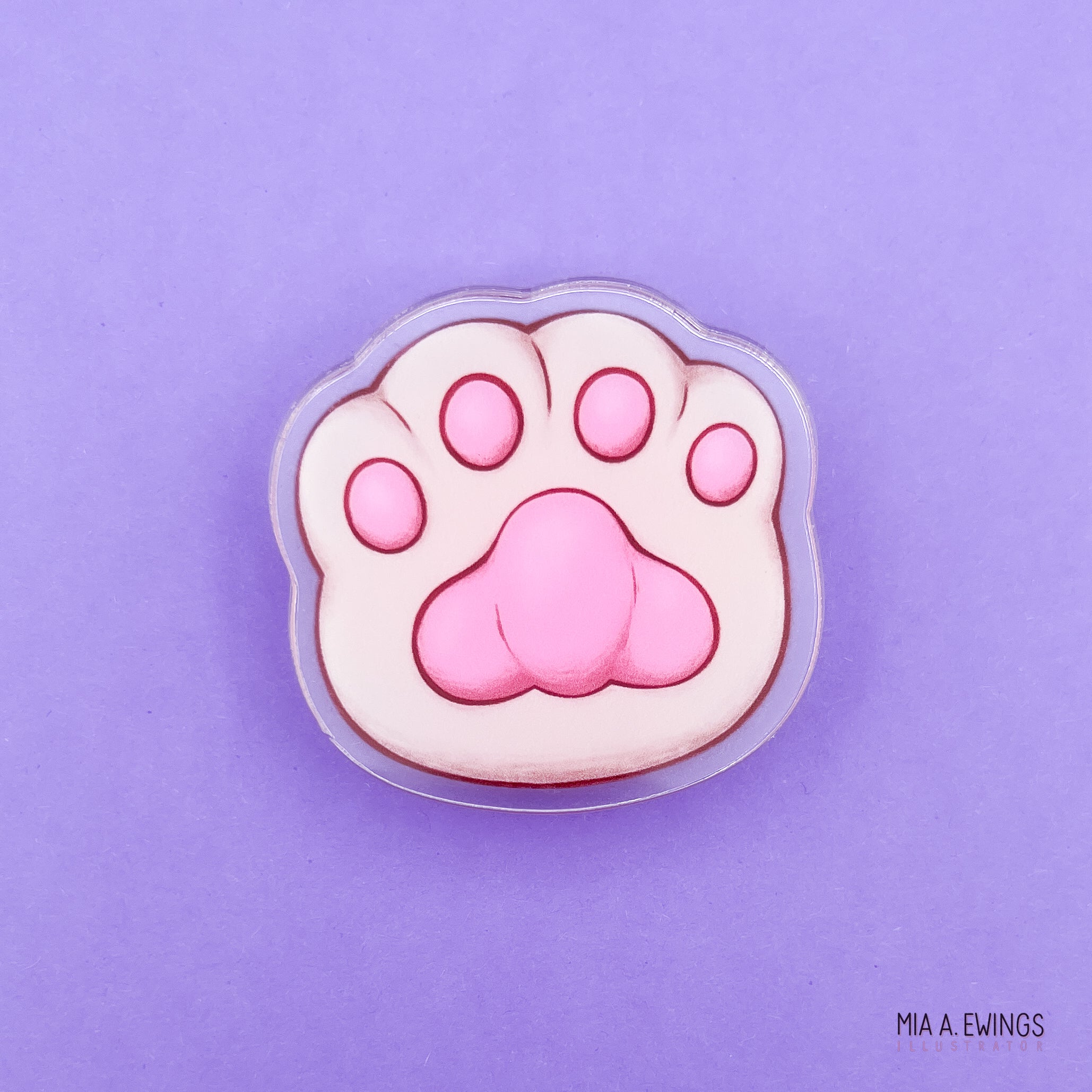 White paw phone grip