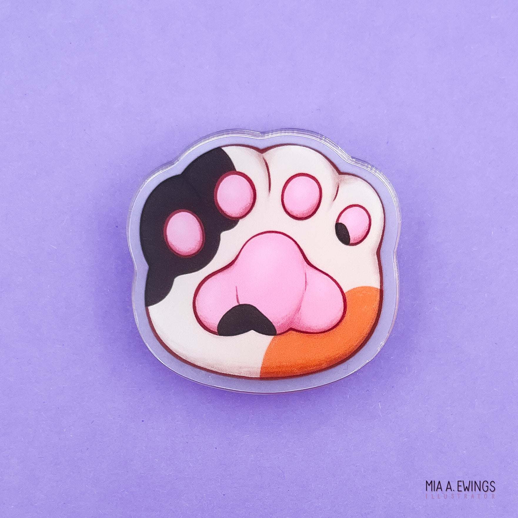 Calico paw phone grip