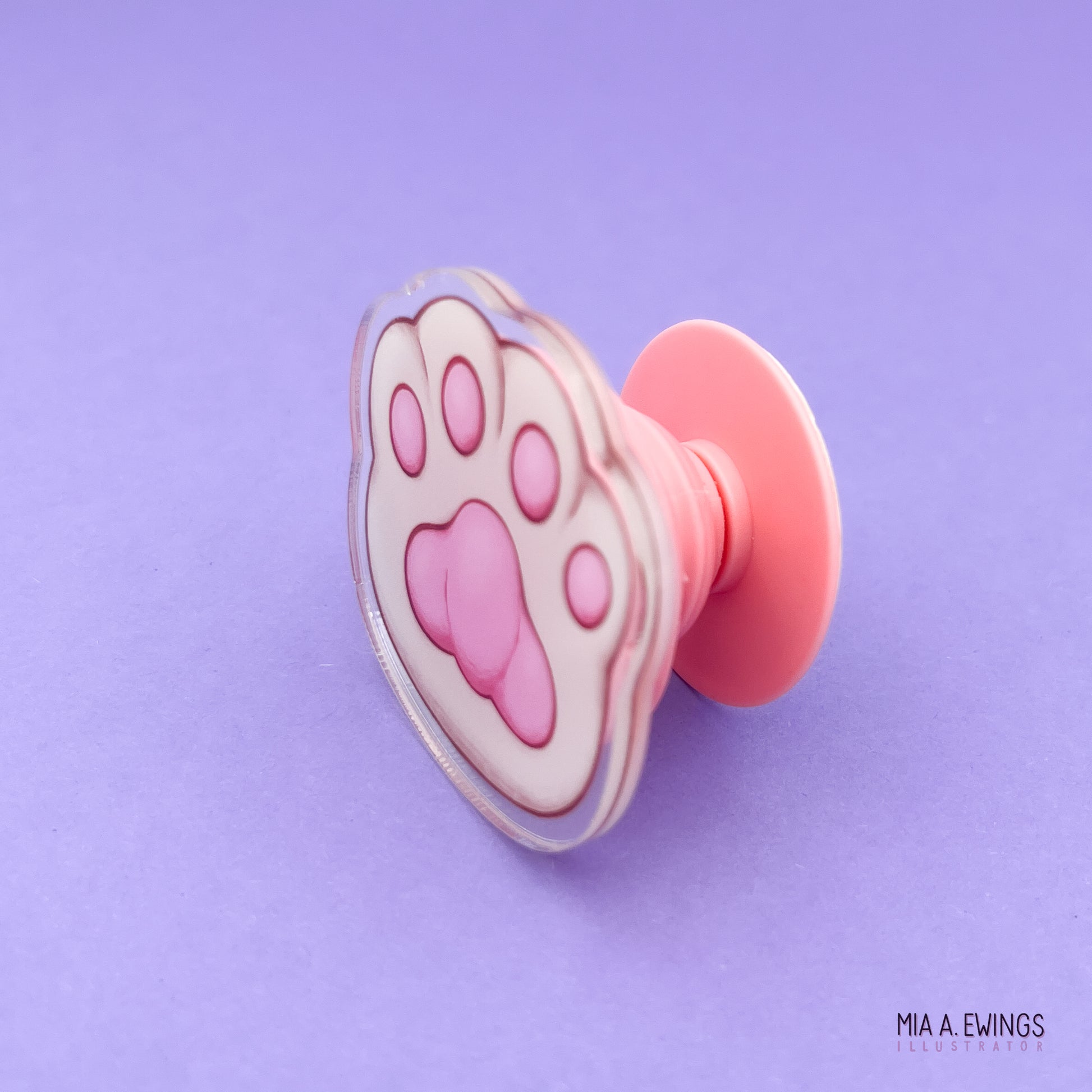 White paw phone grip