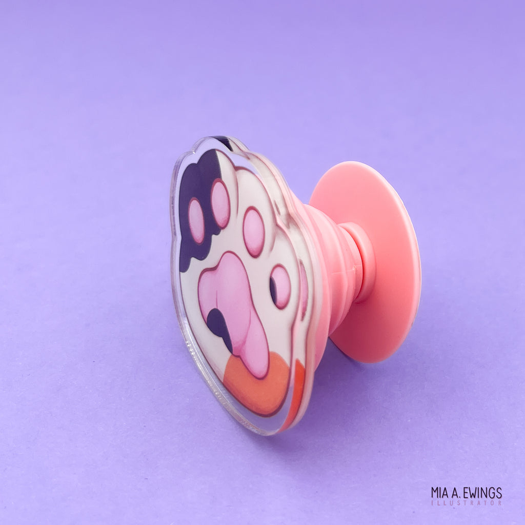 Calico paw phone grip