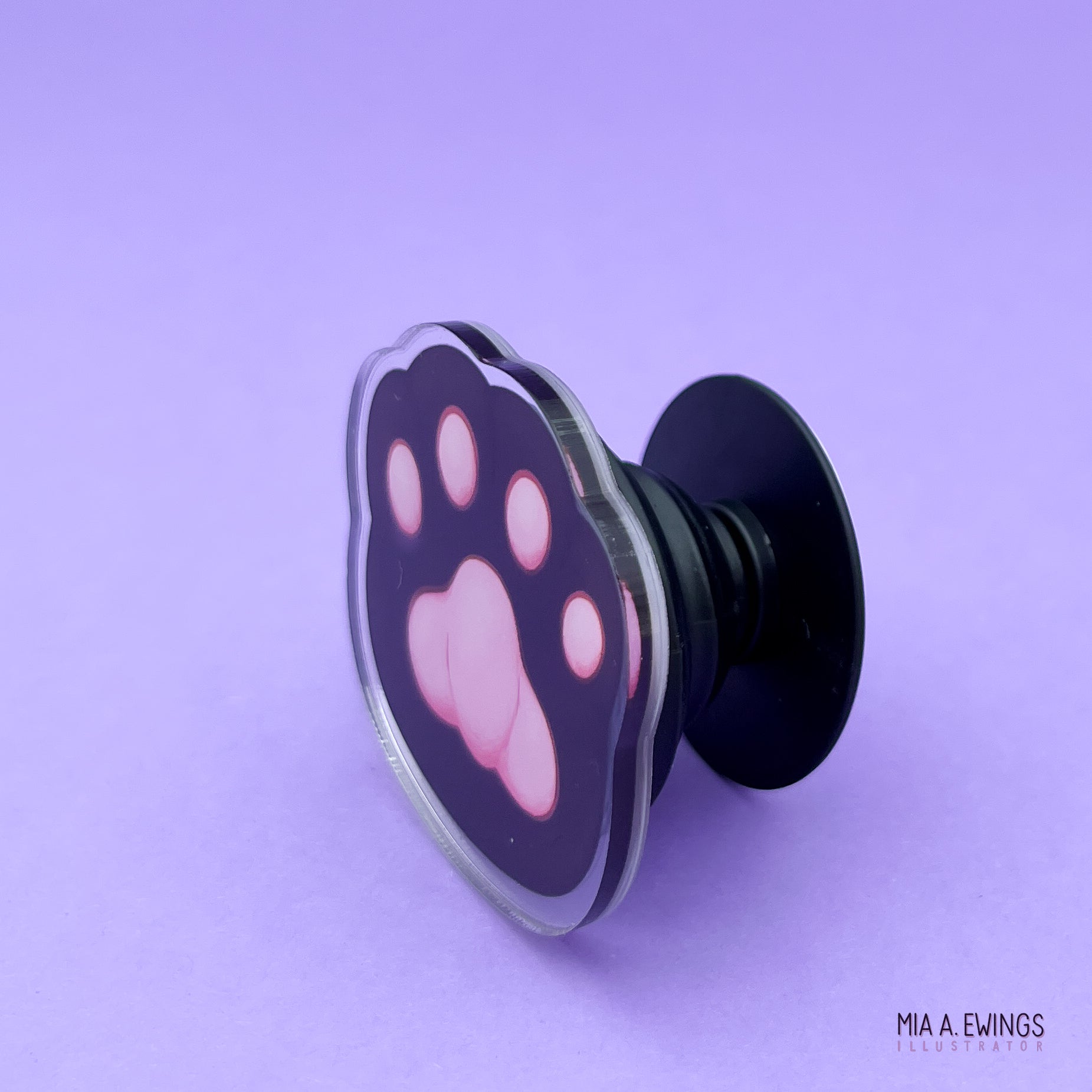 Black paw phone grip