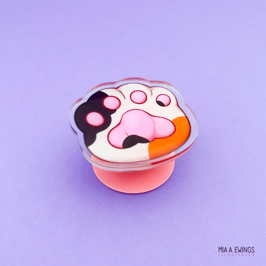 Calico paw phone grip