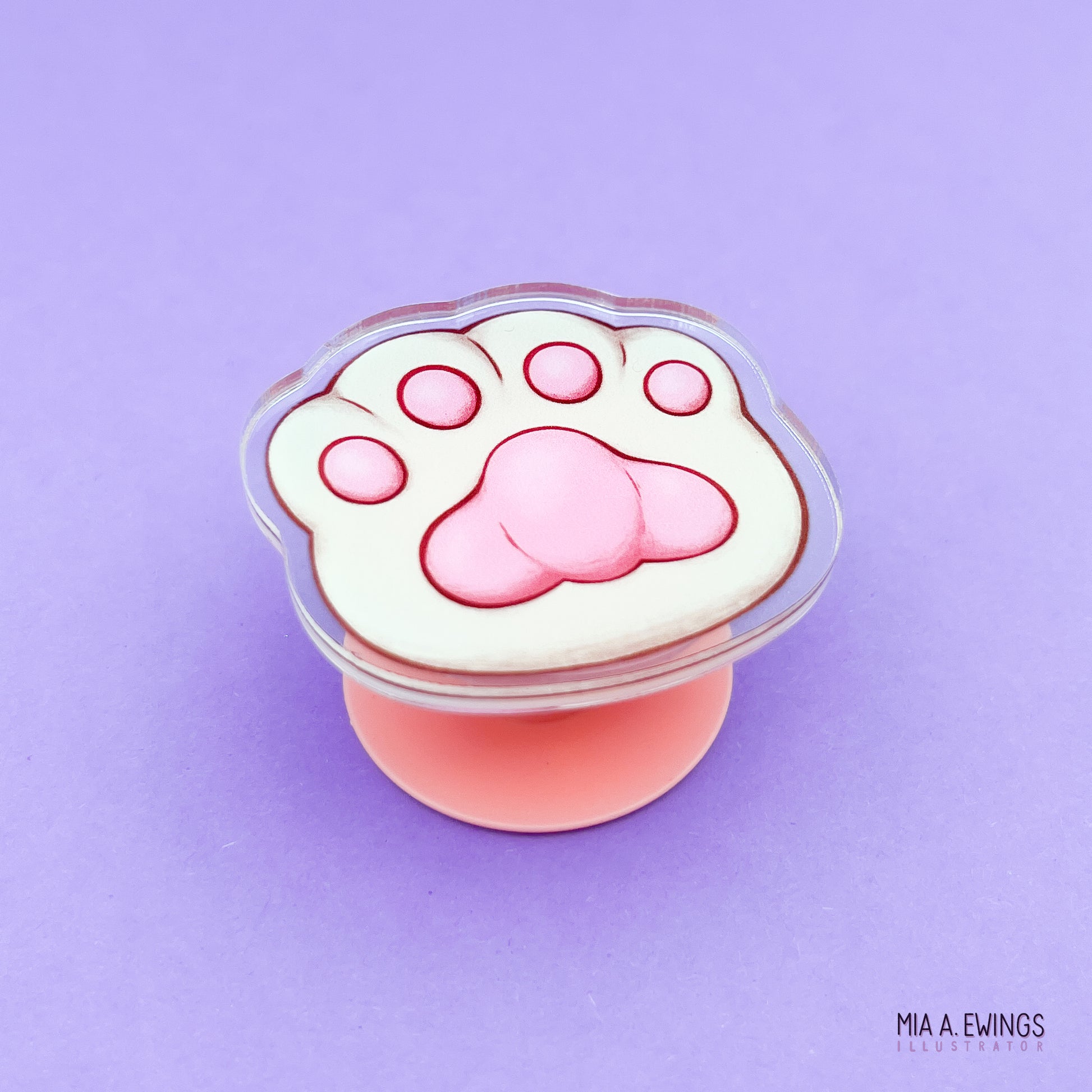 White paw phone grip