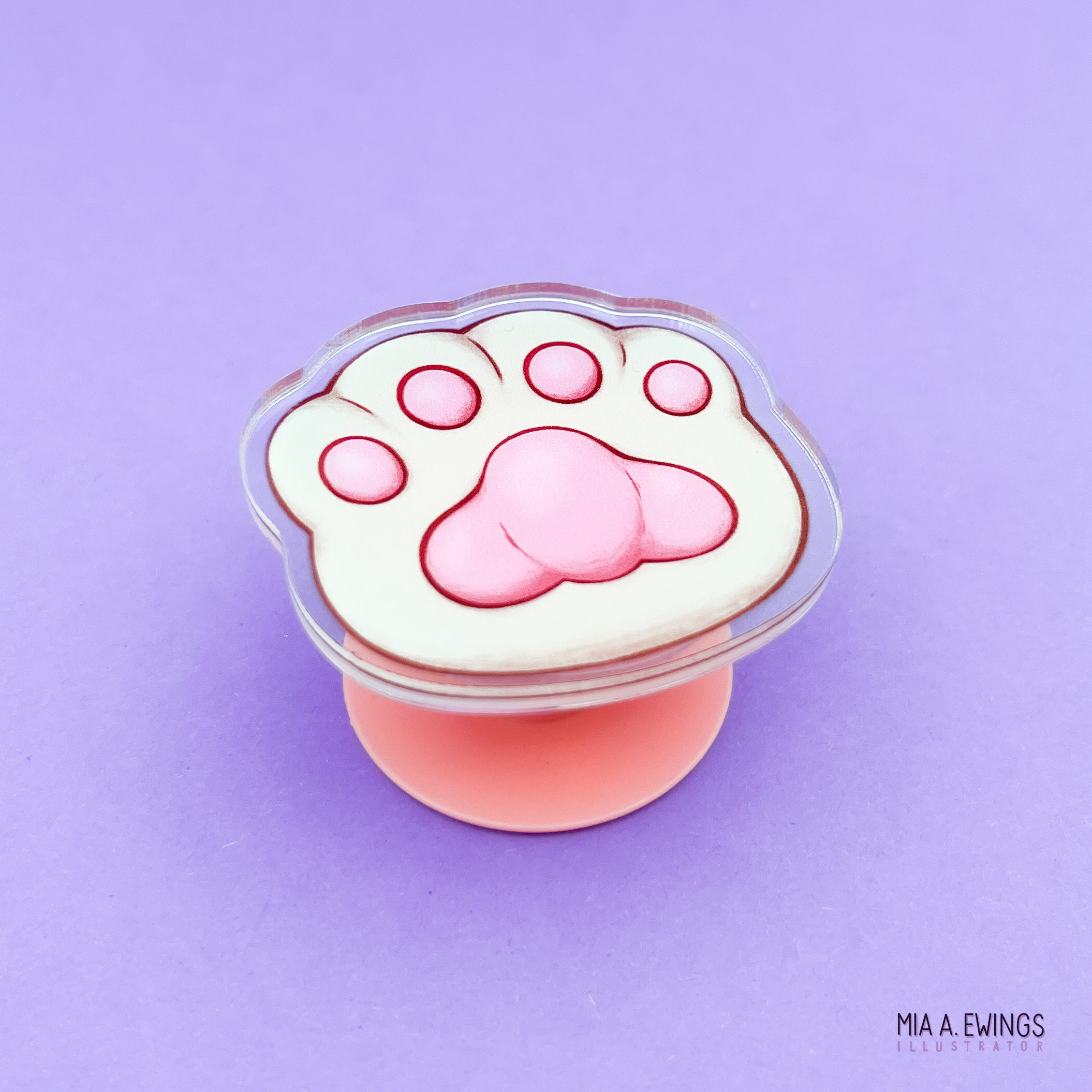 White paw phone grip