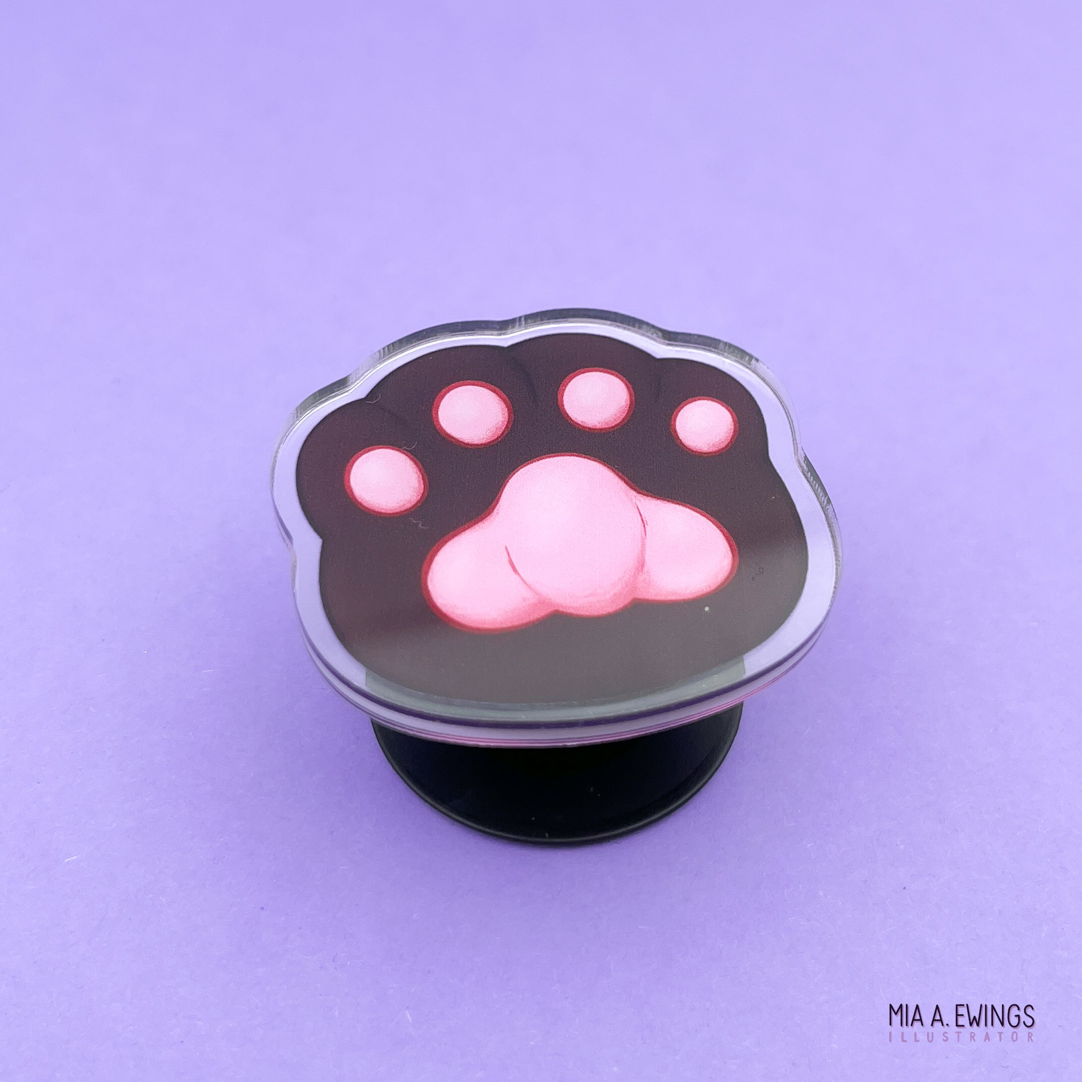 Black paw phone grip