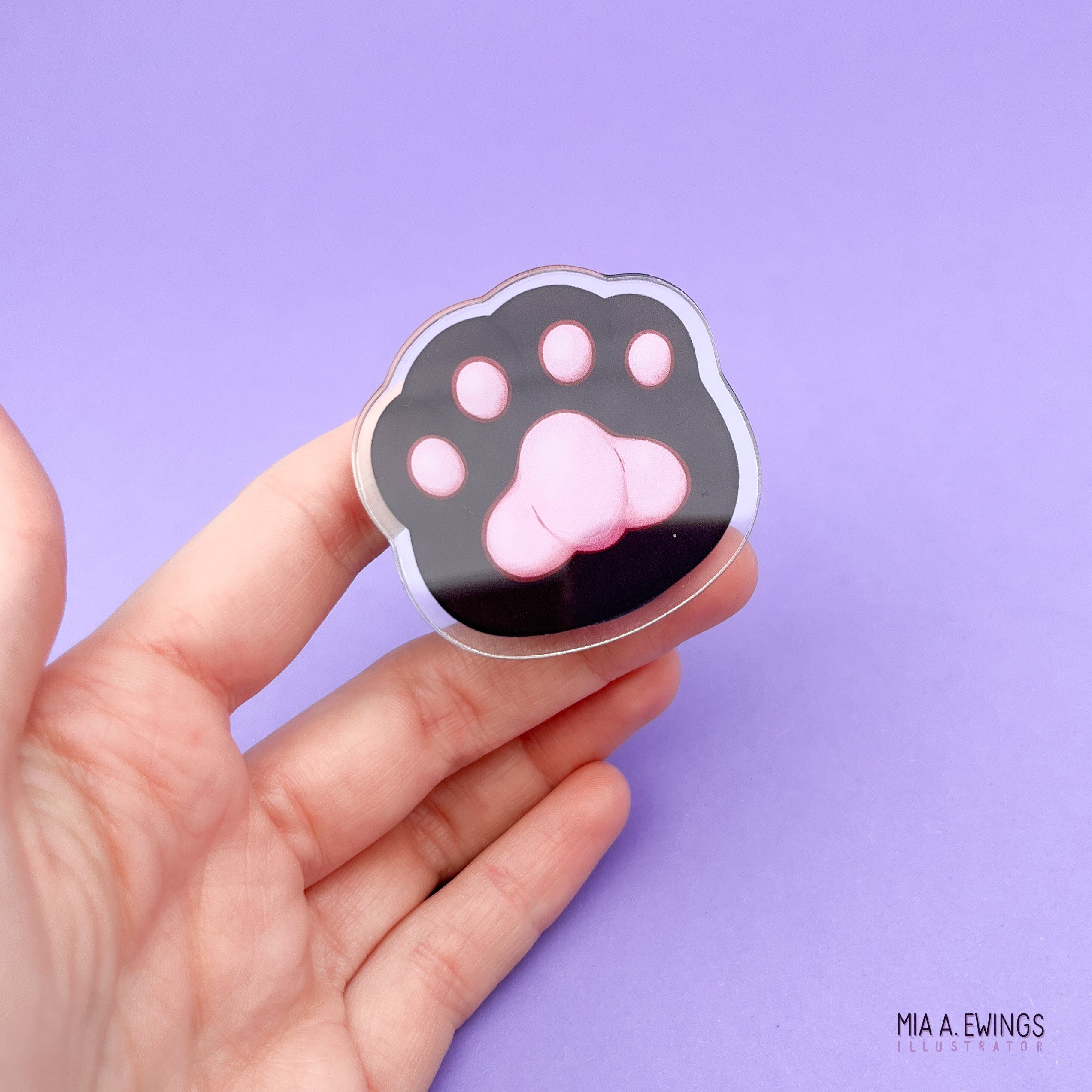 Black paw phone grip