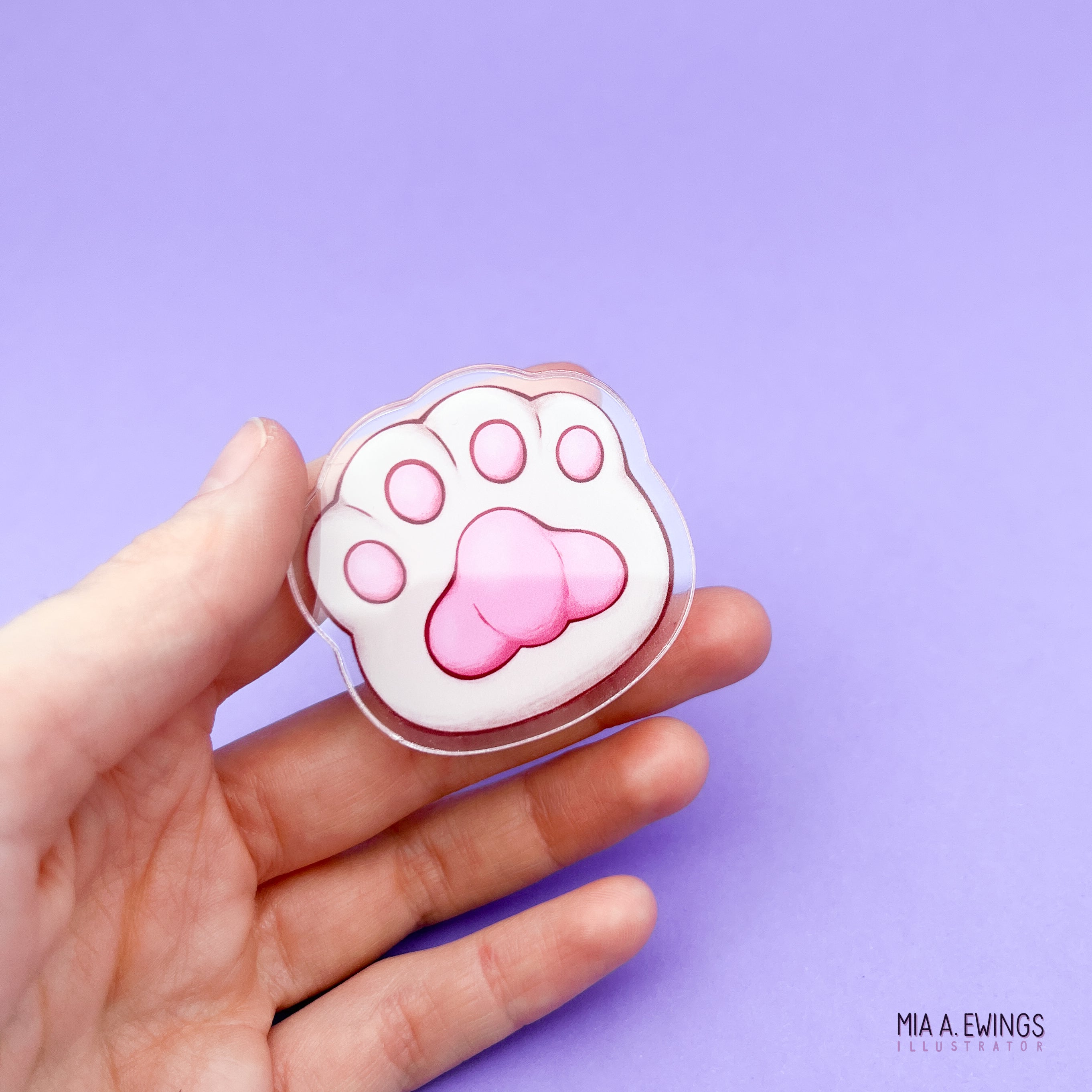 White paw phone grip