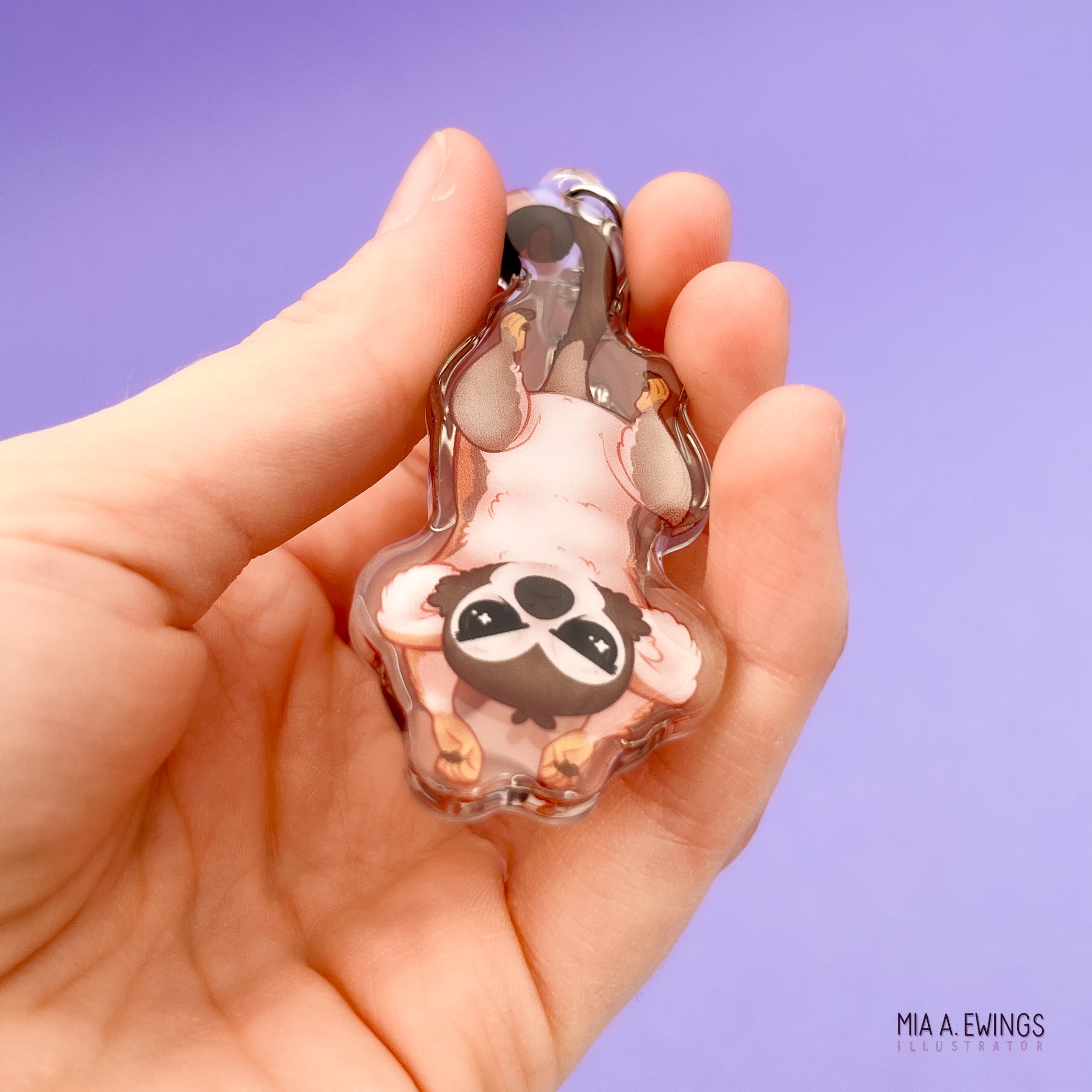 Spider Monkey Grumpy Hanging Keychain