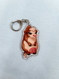 Cow Grumpy Hanging Keychain