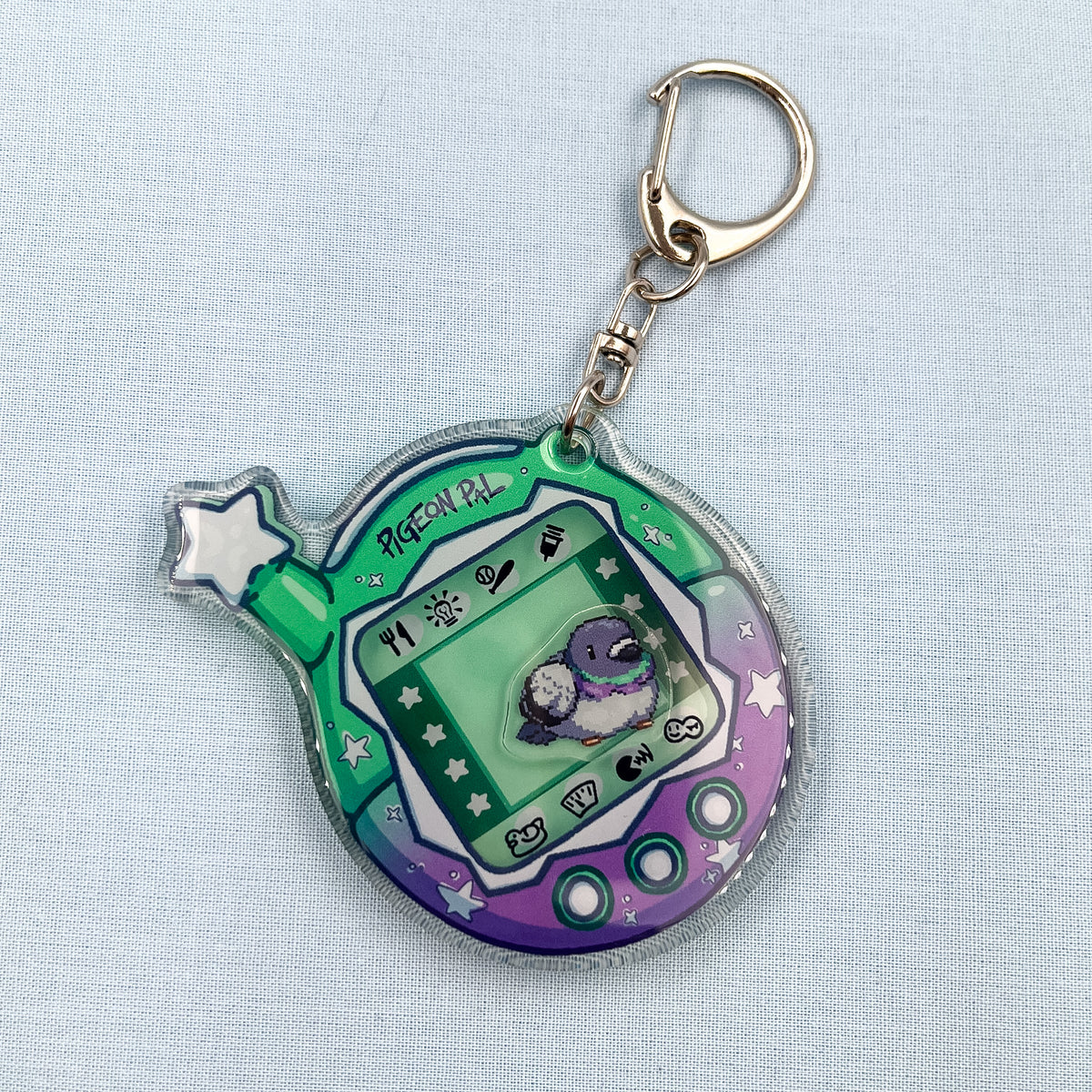 Pigeon shaker keychain