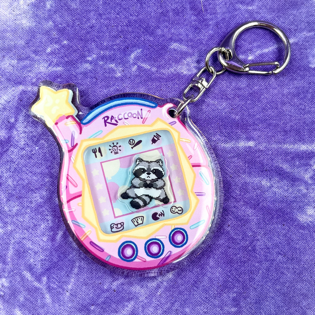 Raccoon shaker keychain