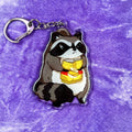 Raccoon Grumpy Hanging Keychain