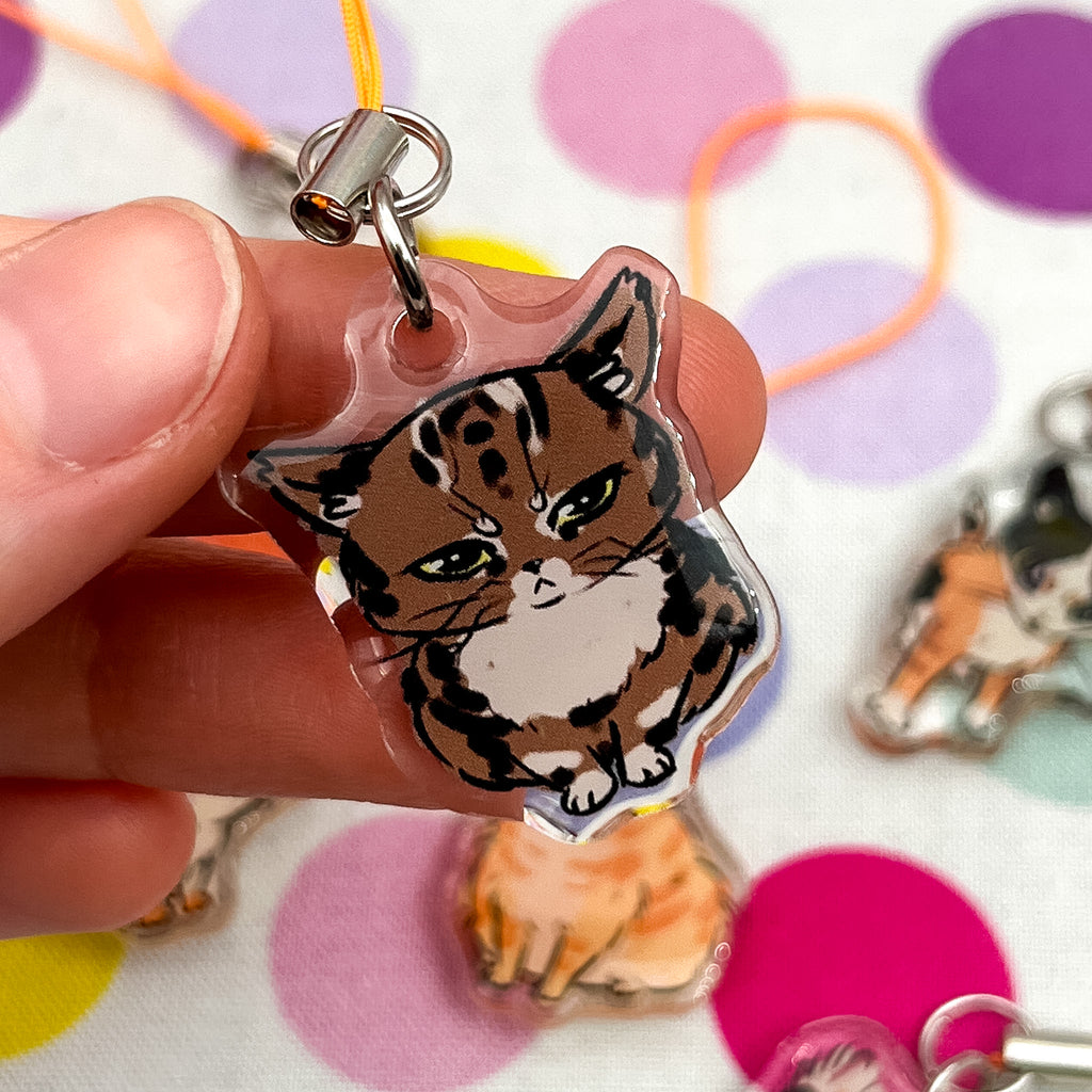 Silly Kitty phone charms/mini keychains