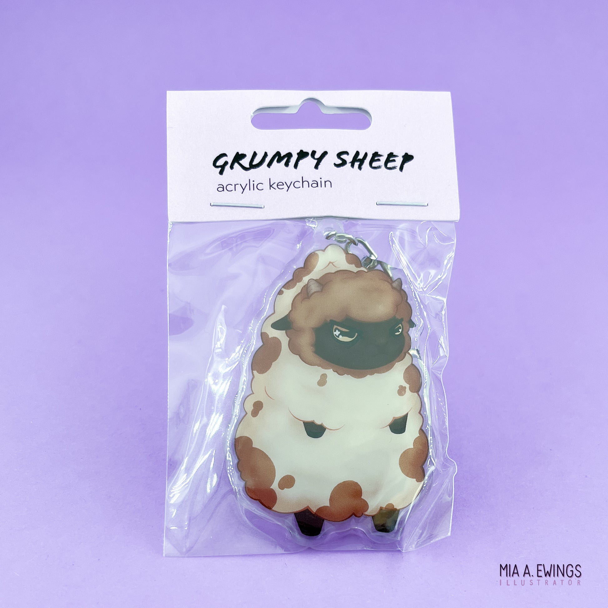Grumpy Sheep Acrylic Keychain