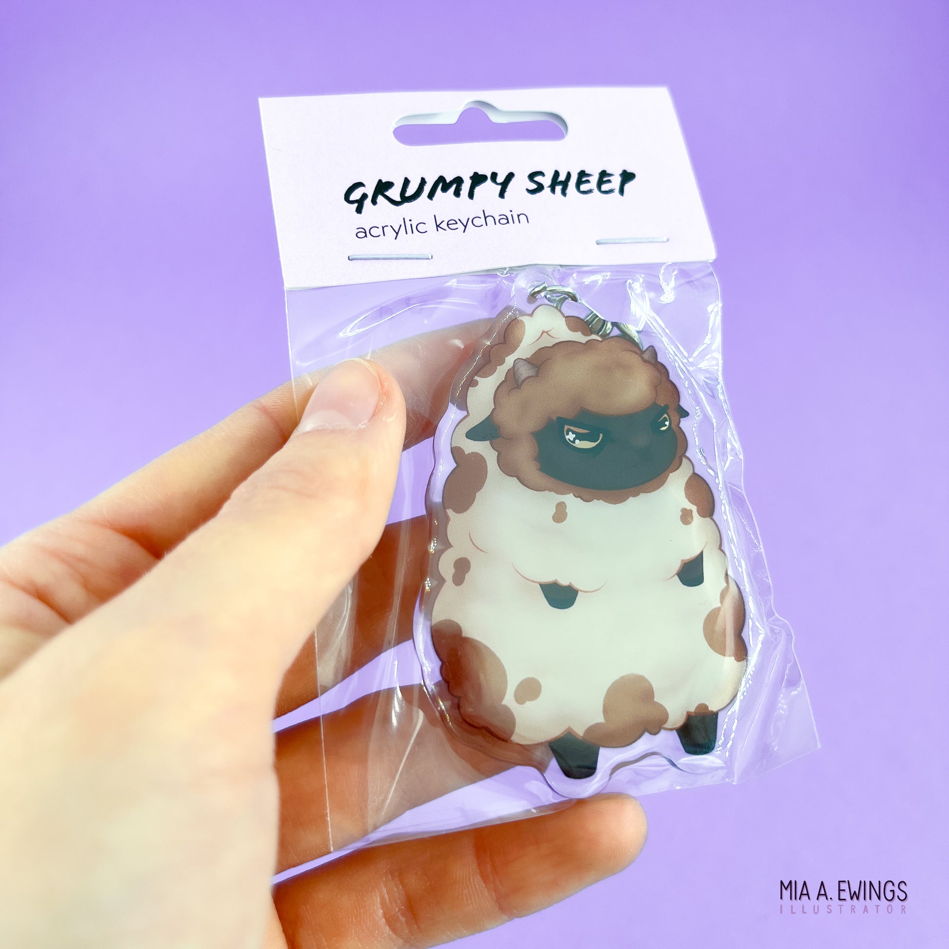 Grumpy Sheep Acrylic Keychain